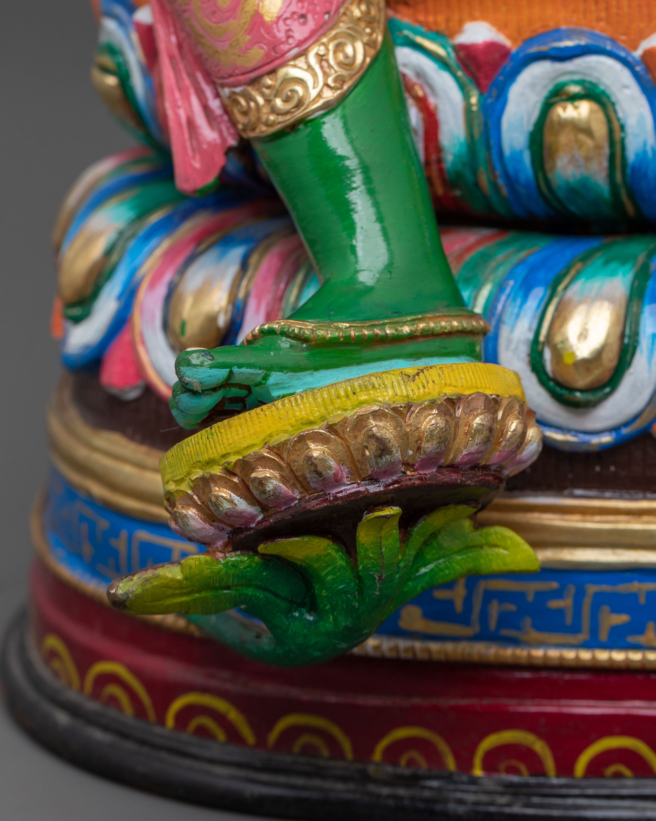 Hand Carved Green Tara Sculpture | Goddess of Compassion & Protection