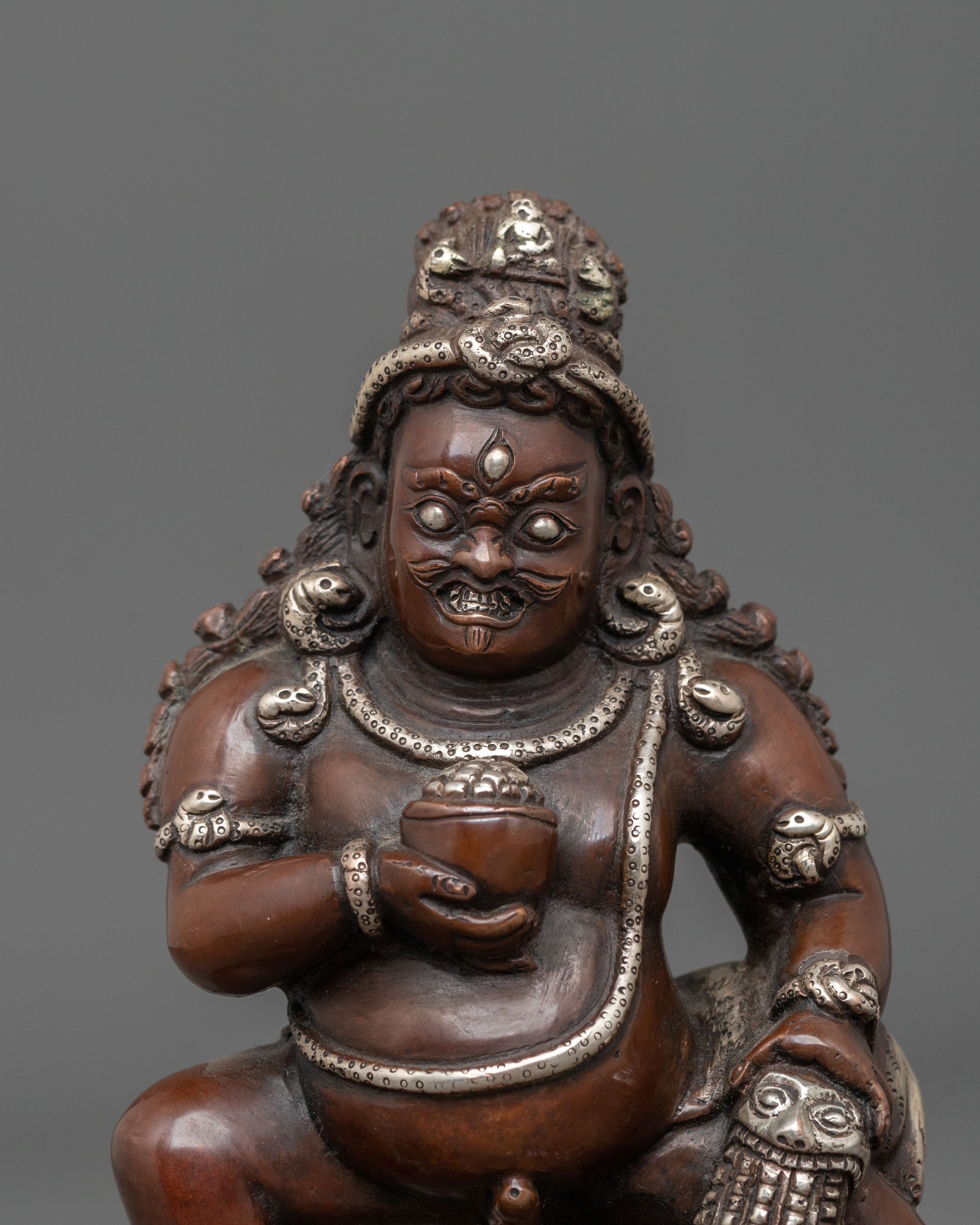 Black Dzambhala Handcrafted Oxidized Copper Statue