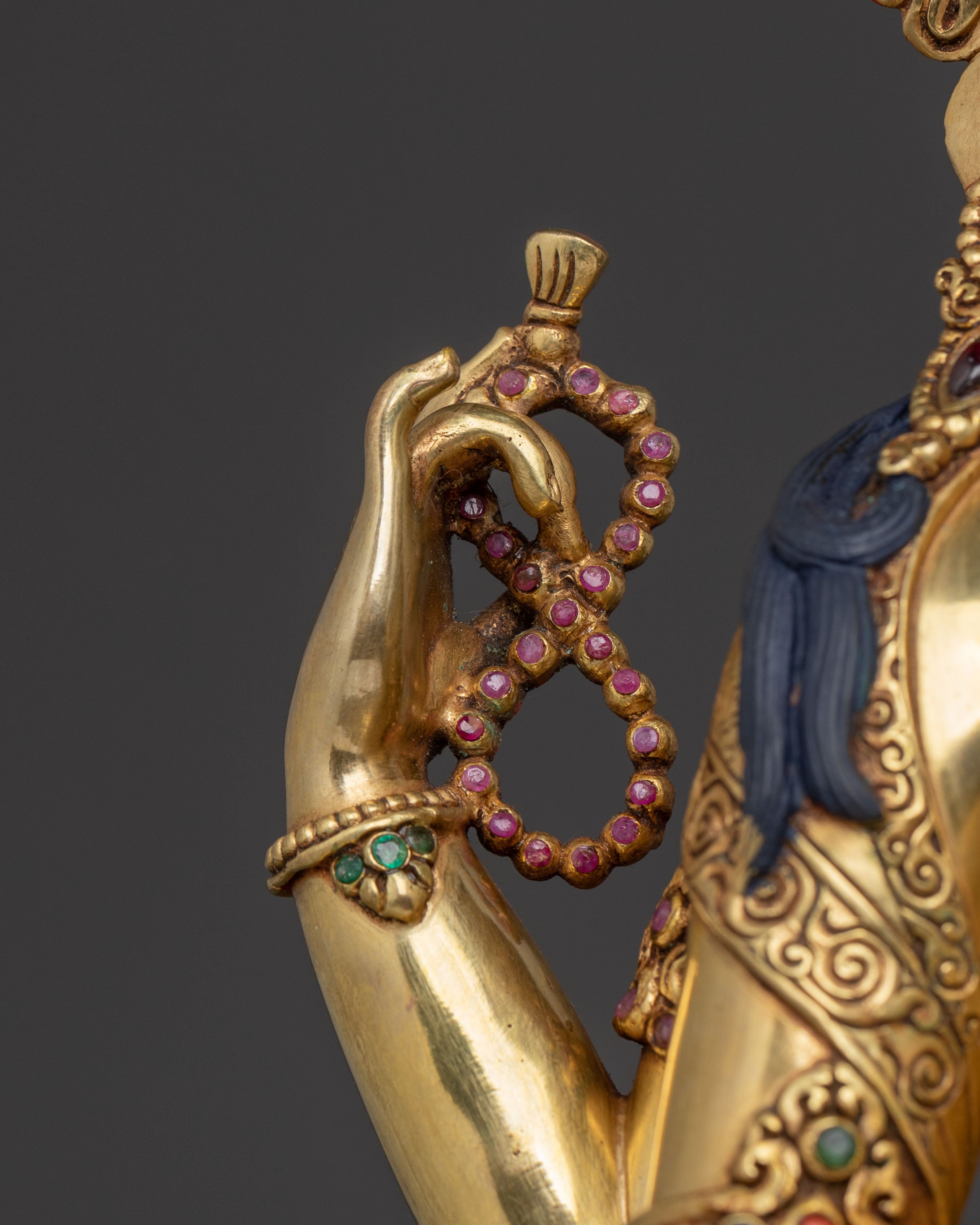 Chenrezig Compassion Statue: 24K Gold Gilded Figure