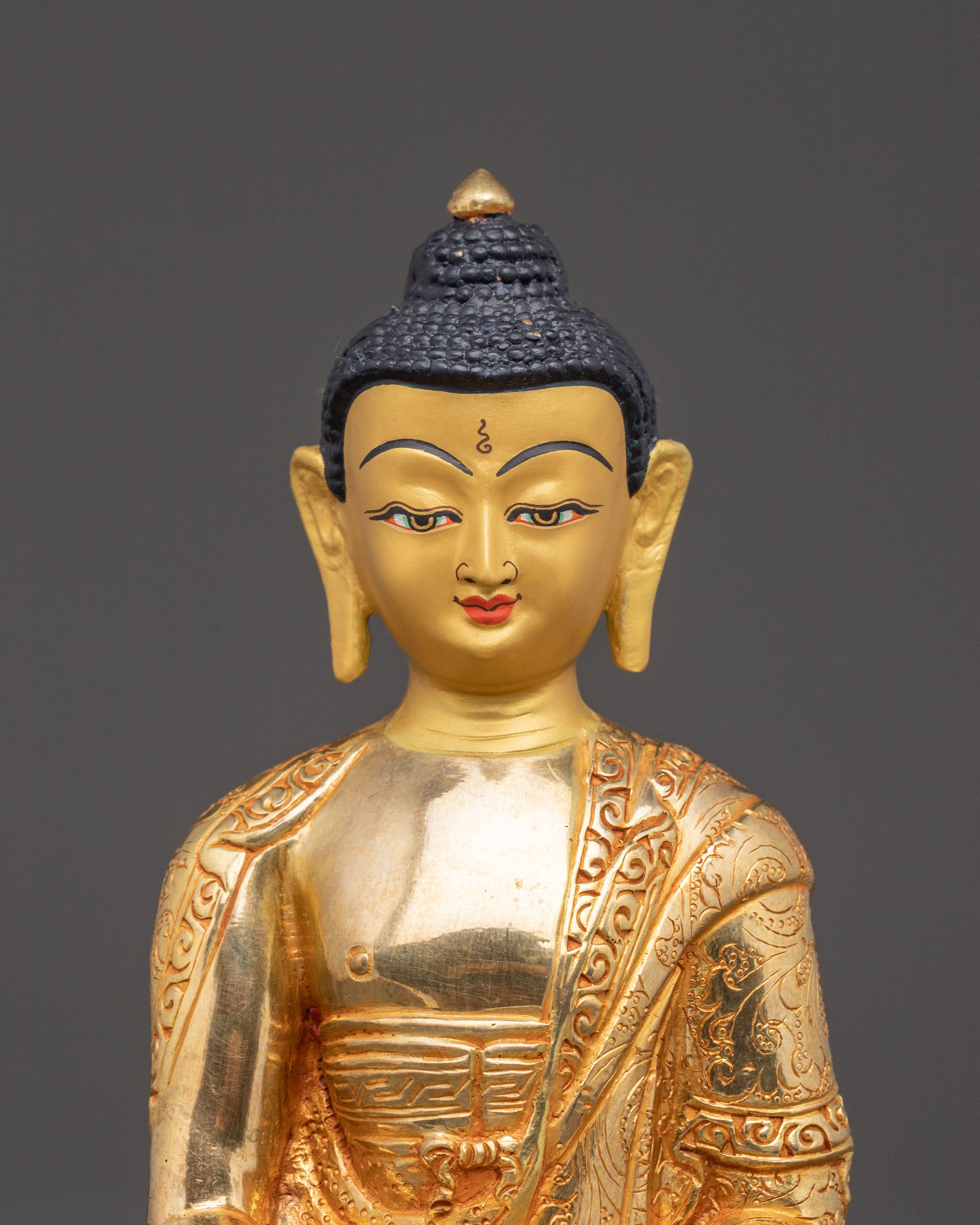 Serene Amitabha Buddha Statue - 24K Gold Gilded Art