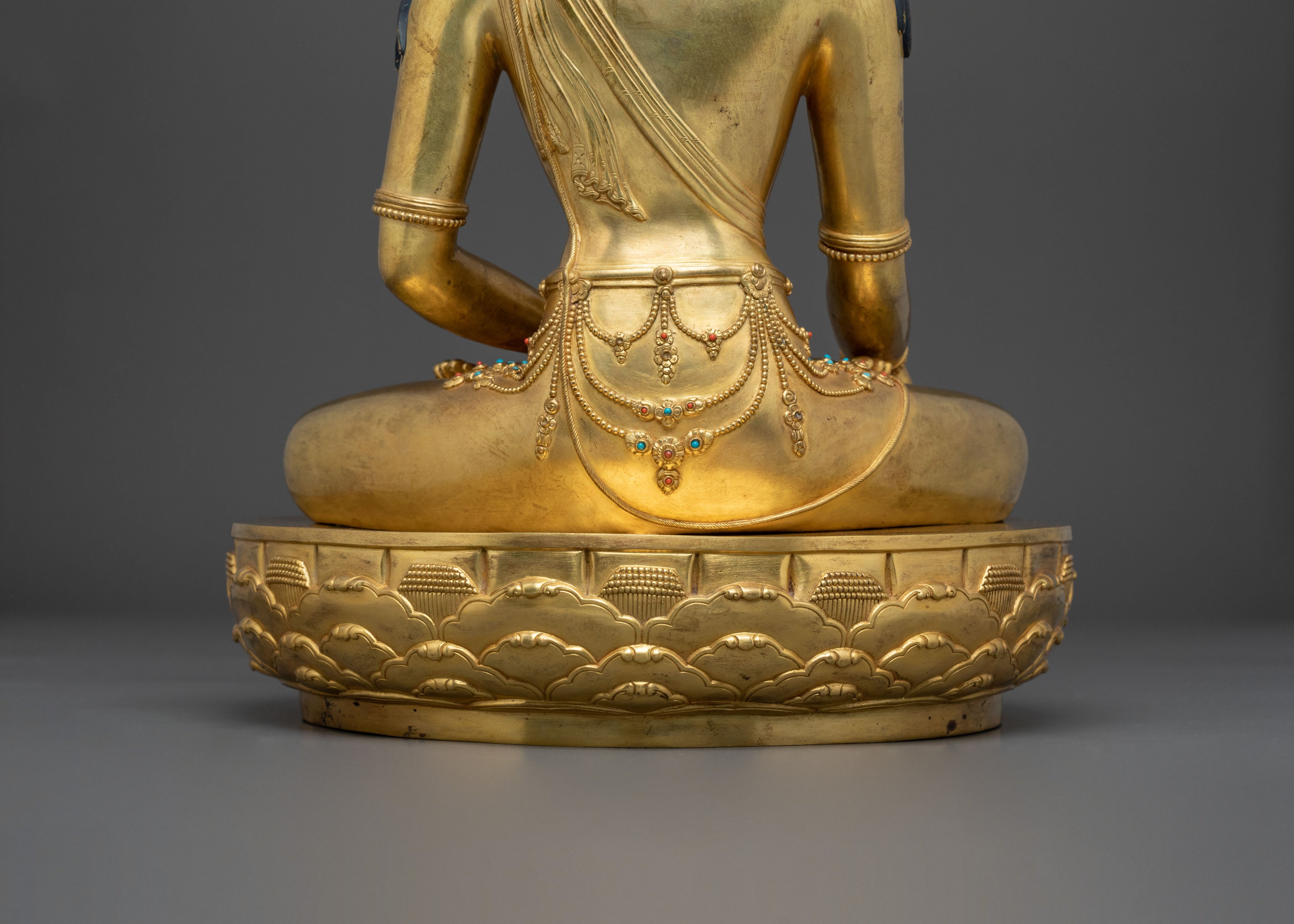 Traditional Himalayan Crown Shakyamuni Buddha Figure