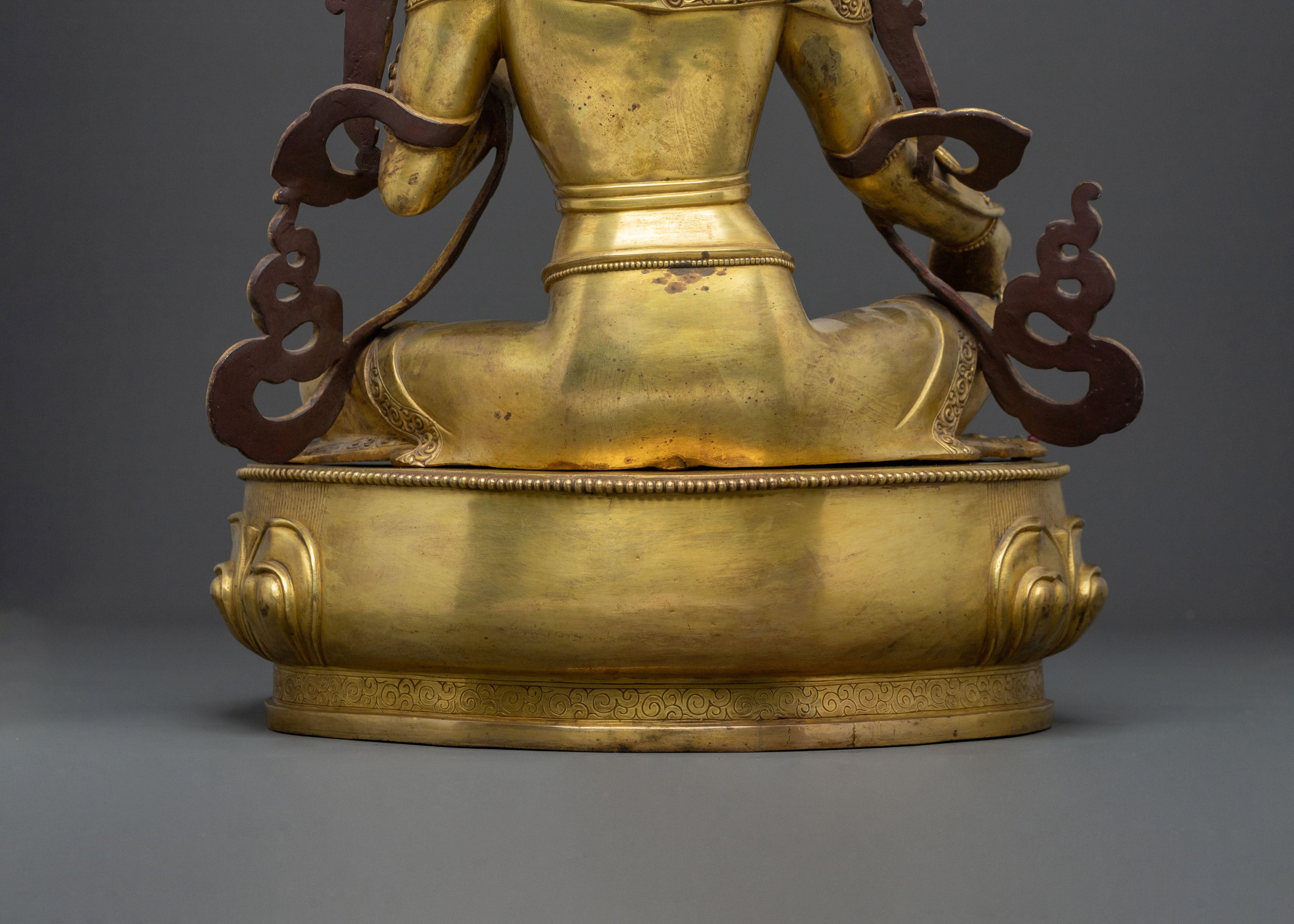 Handmade Green Tara Sacred Statue | Swift Liberator and Sacred Protector
