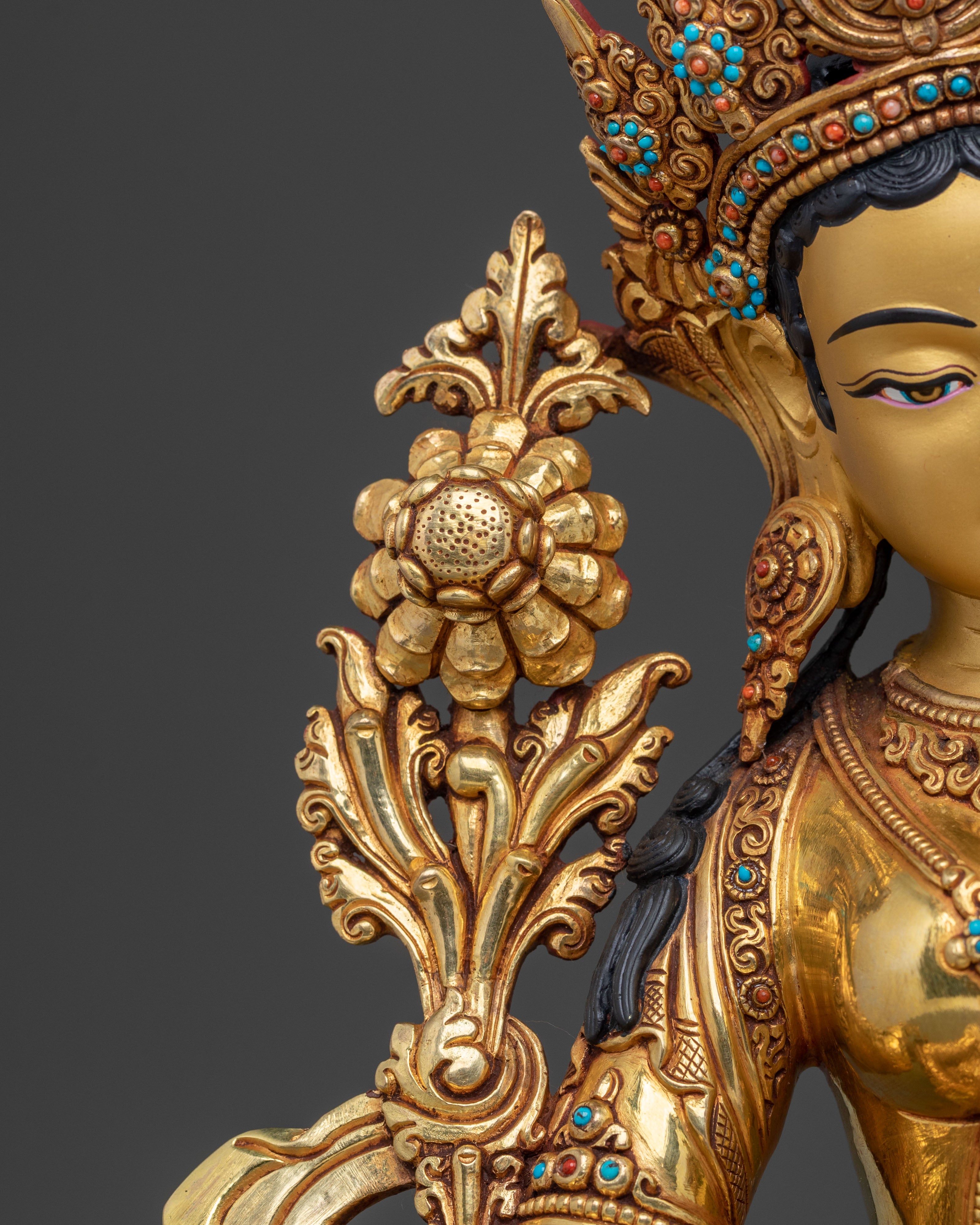 Handcrafted Green Tara Sacred Sculpture