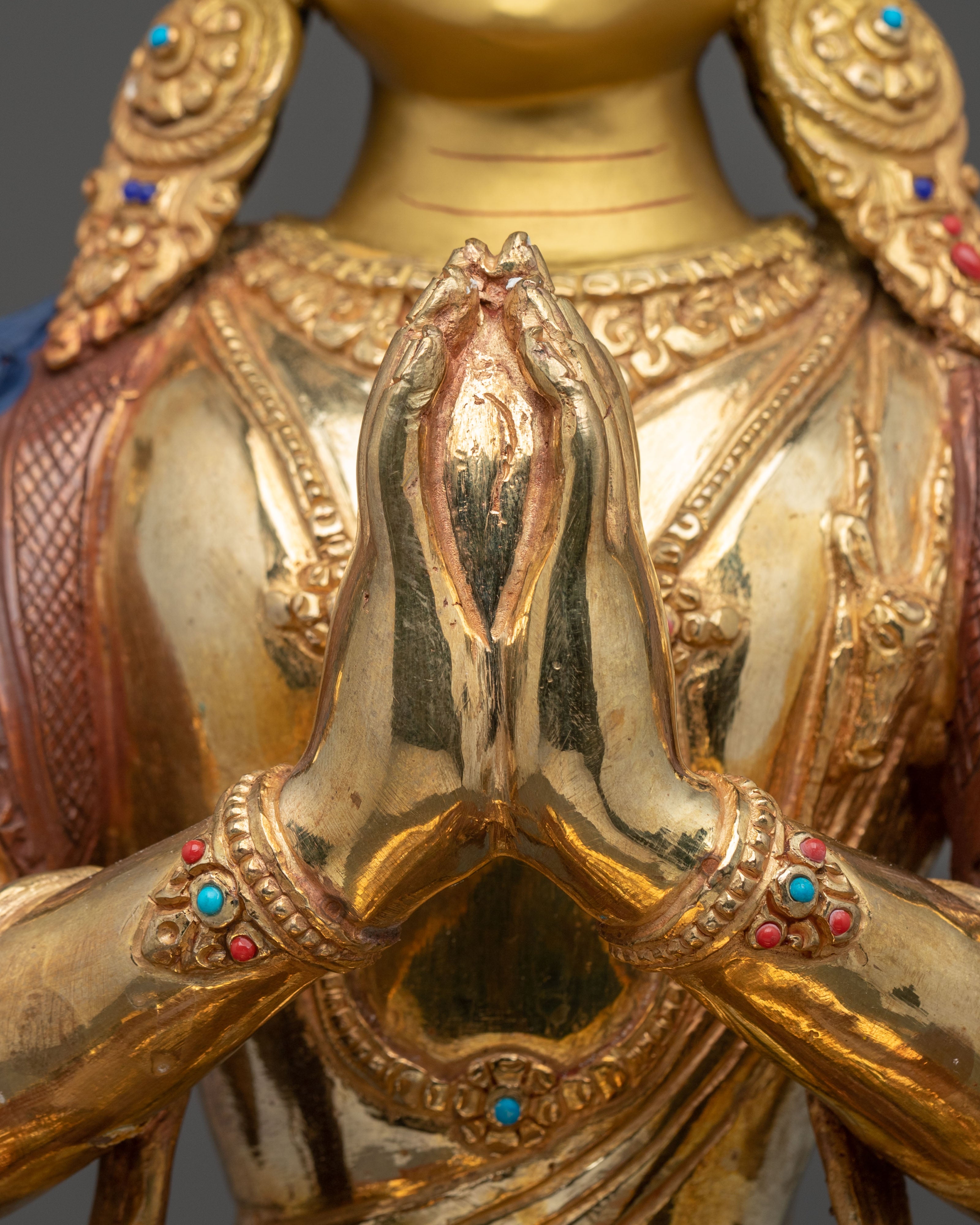 24k Gold-Coated Chenrezig Statue | Handcrafted in Nepal