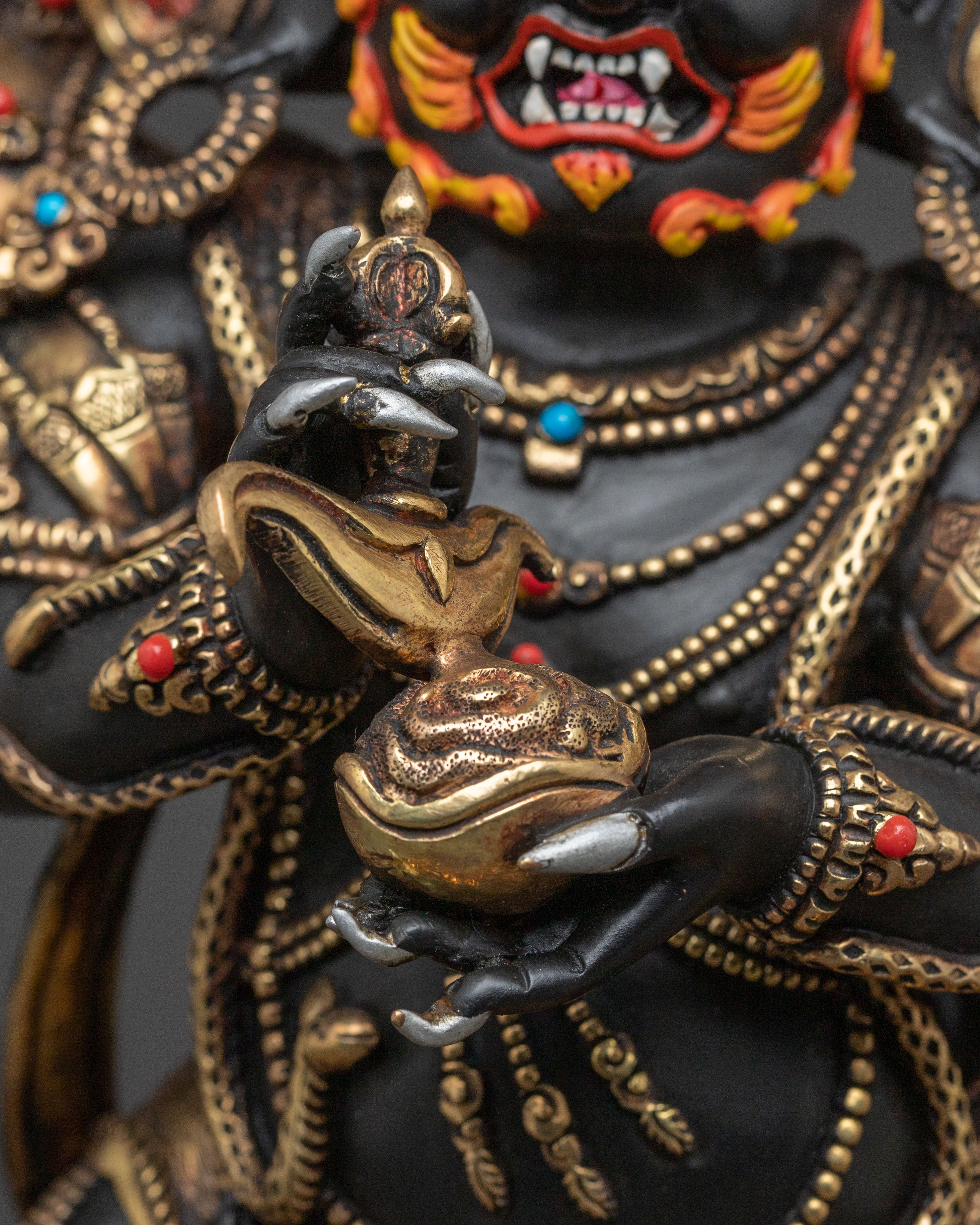 Six Armed Mahakala Divine Statue | Spiritual Decor