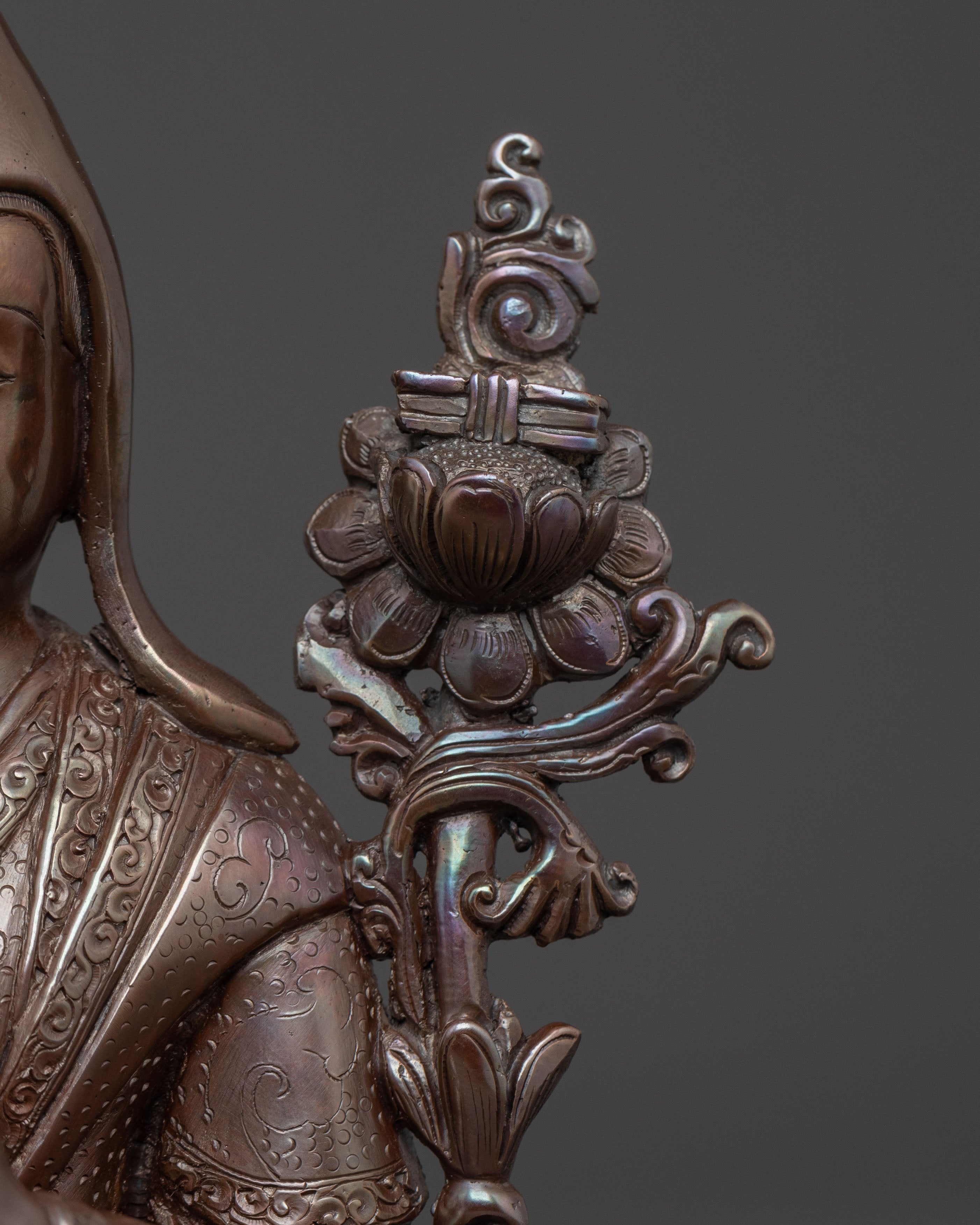 Tsongkhapa Oxidized Copper Statue | Wisdom Figure