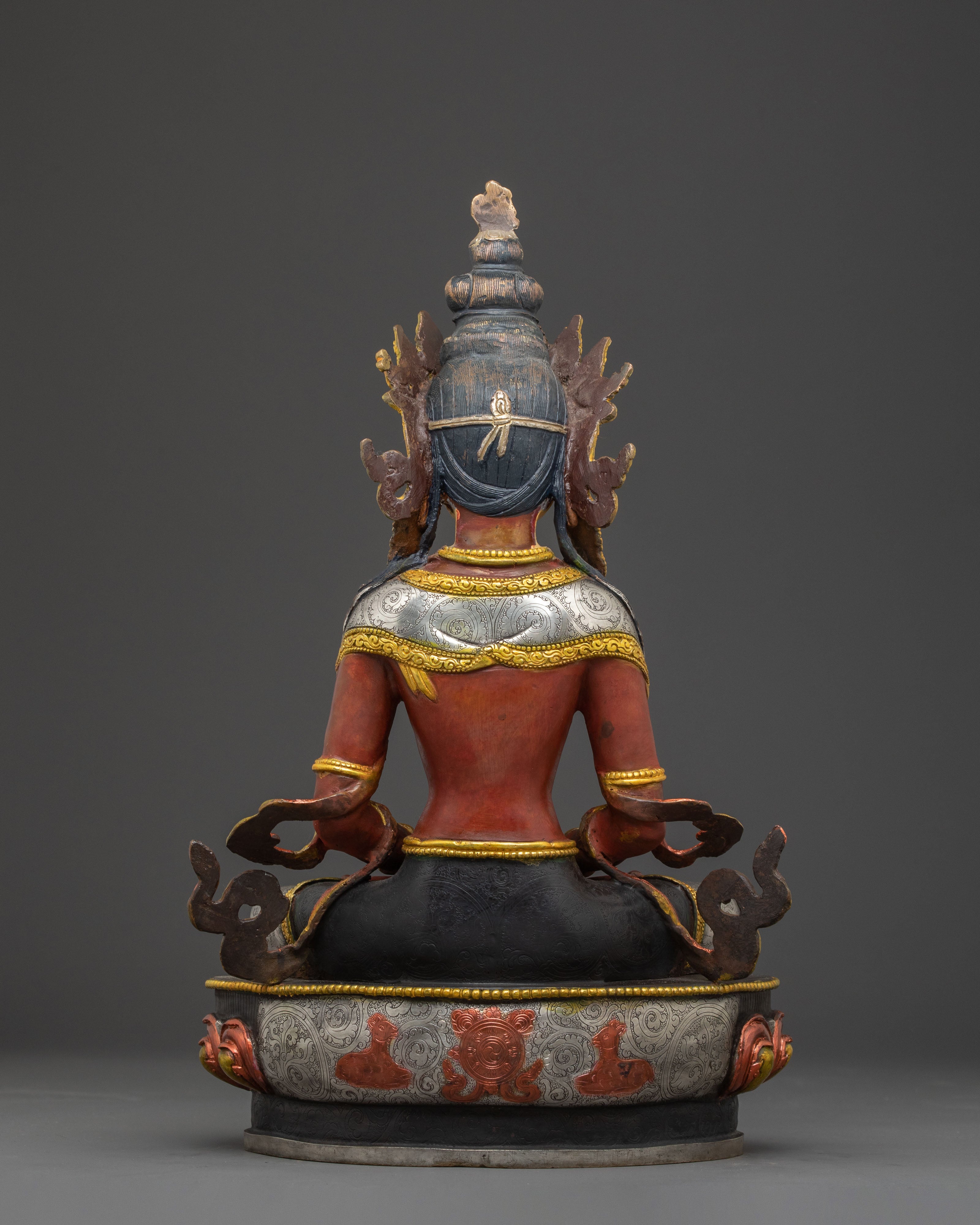 Amitayus Handcrafted Statue — Serene Gilded Copper