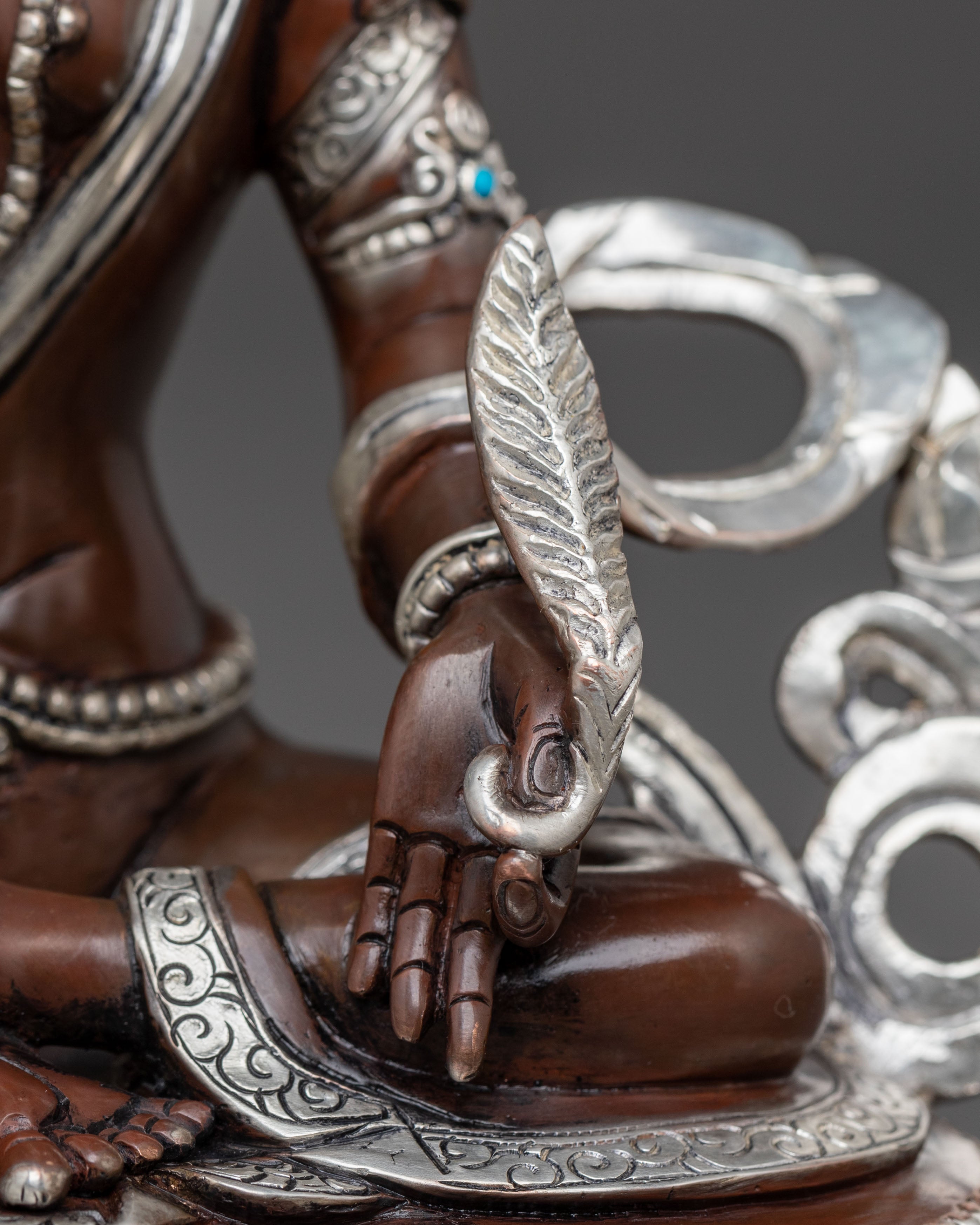 Kshitigarbha Spiritual Statue | Silver Plated Figure