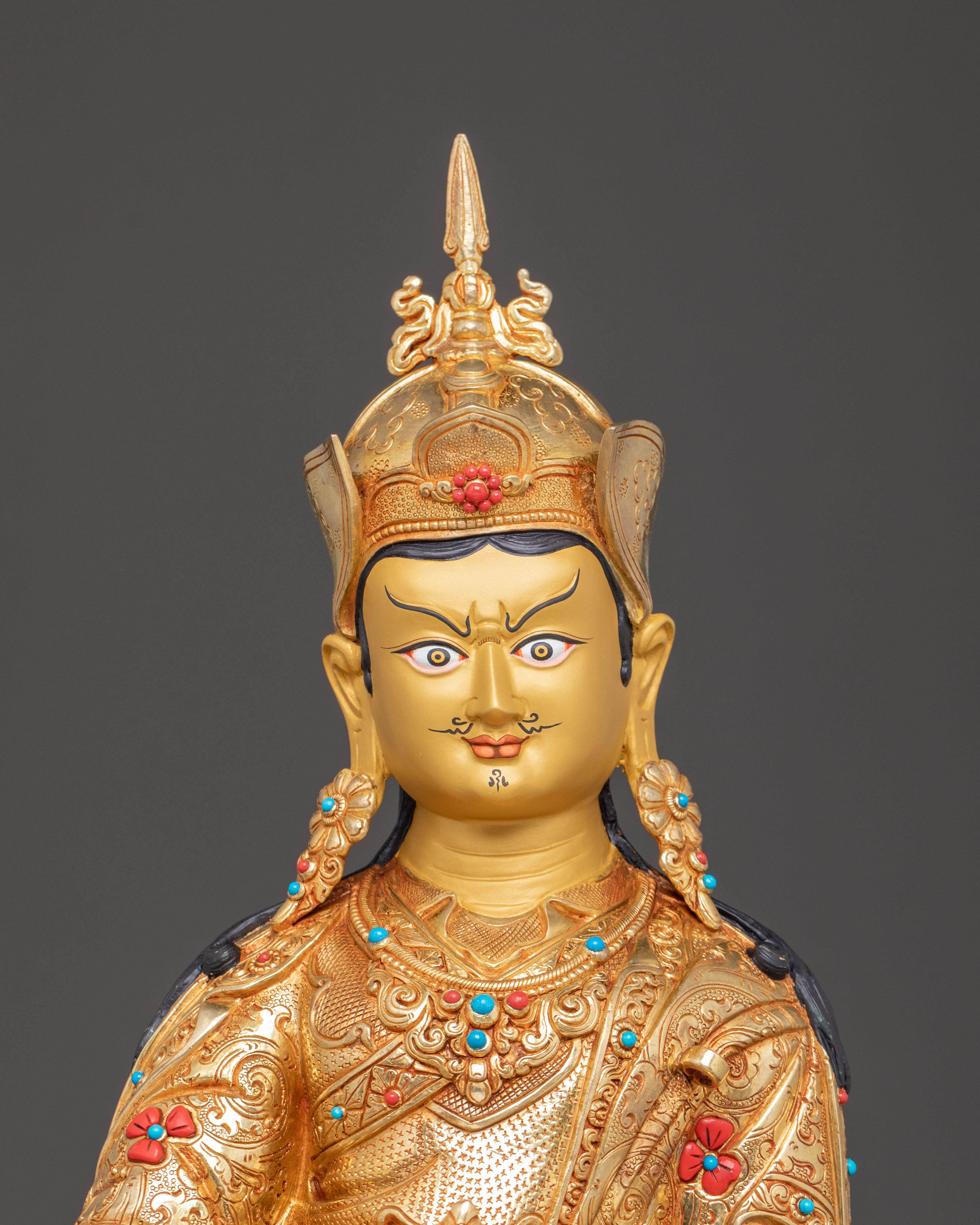 Handmade Copper Sculpture of Padmasambhava | Tibetan Buddhism Icon