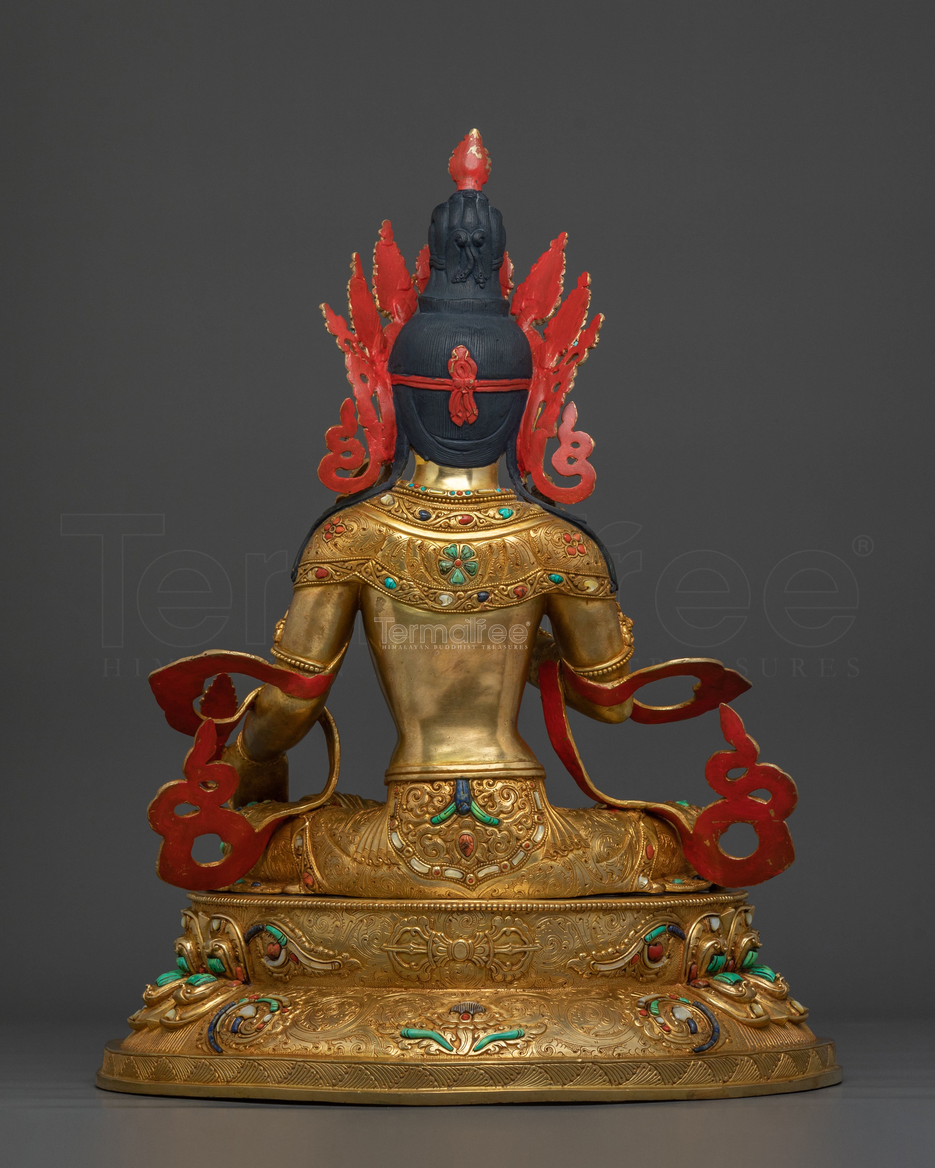 Kshitigarbha Gold Gilded Statue | Traditional Vajrayana Statue