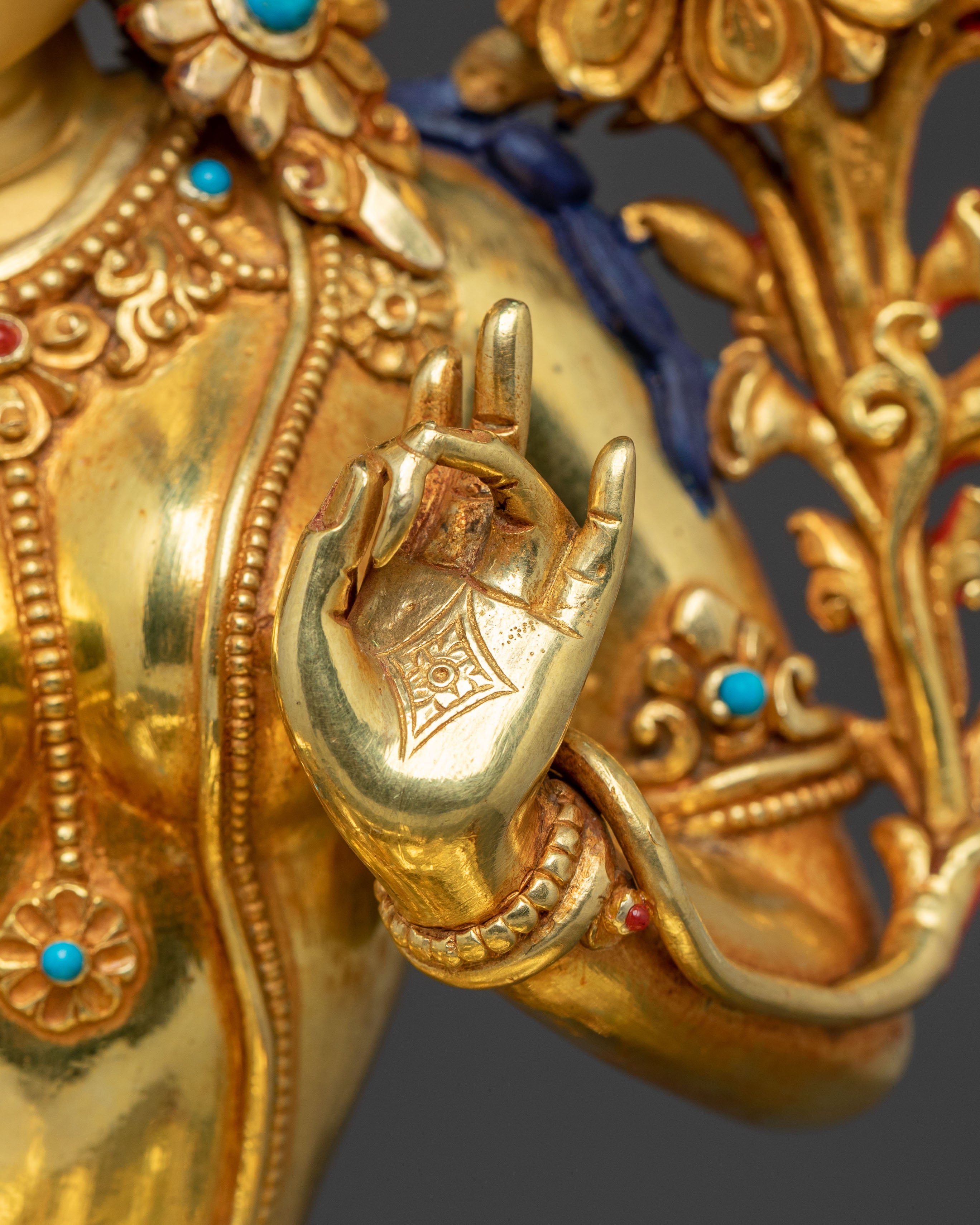 Green Tara Statue On Throne | Sacred Altar Decor