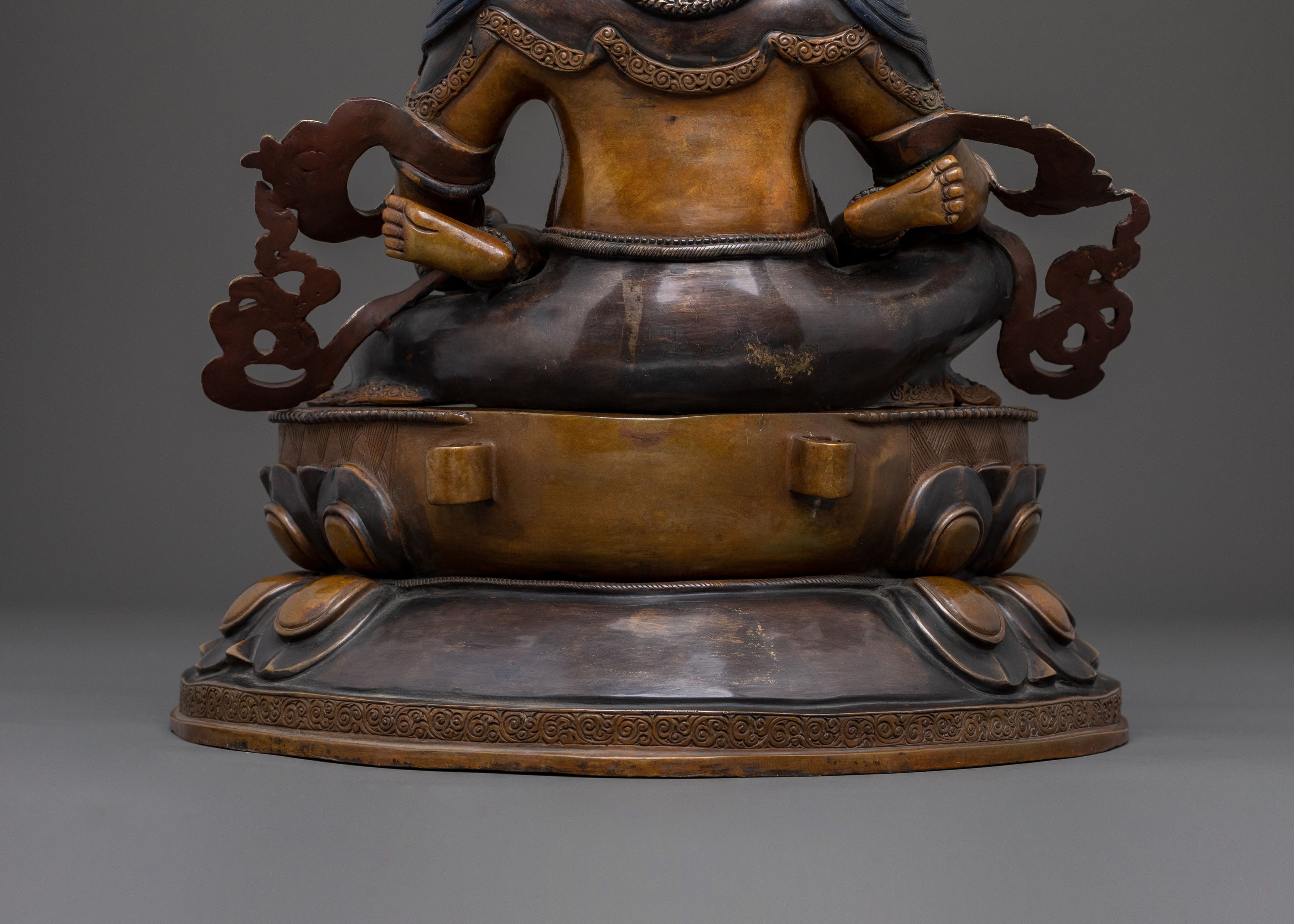 Handcrafted Green Dzambhala Spiritual Statue