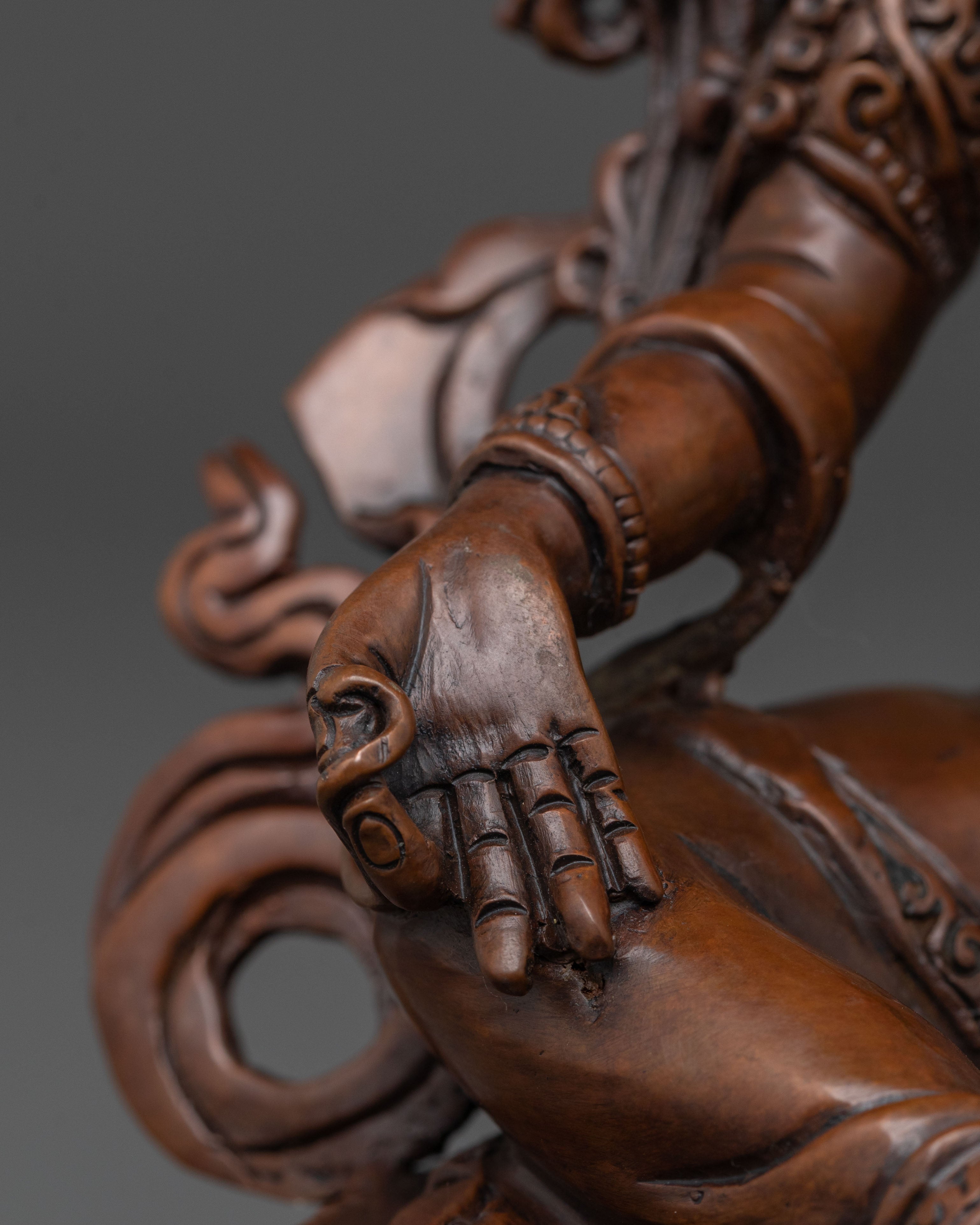 Green Tara Statue: Oxidized Copper Swift Liberation