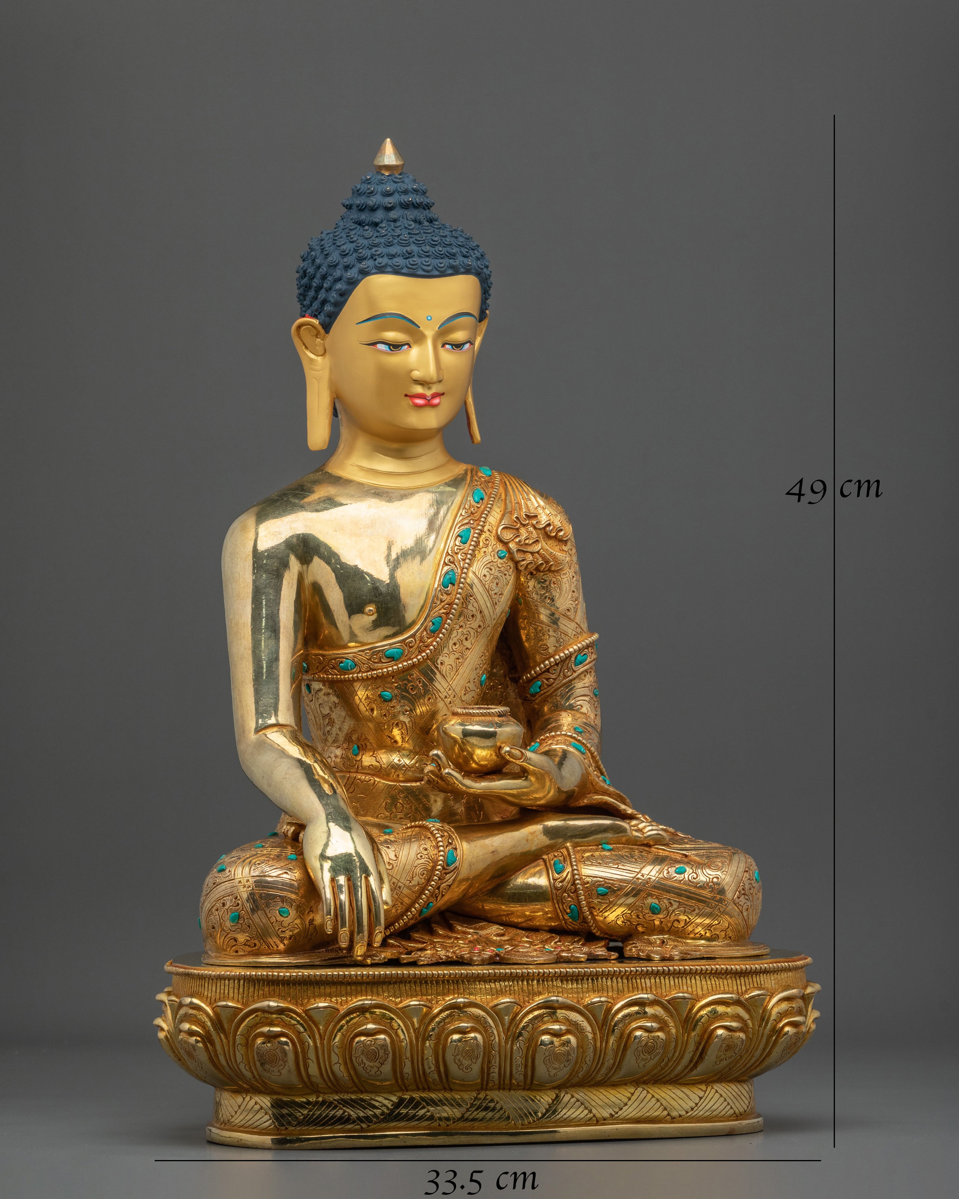Himalayan Shakyamuni Buddha Sculpture | Gilded Serenity