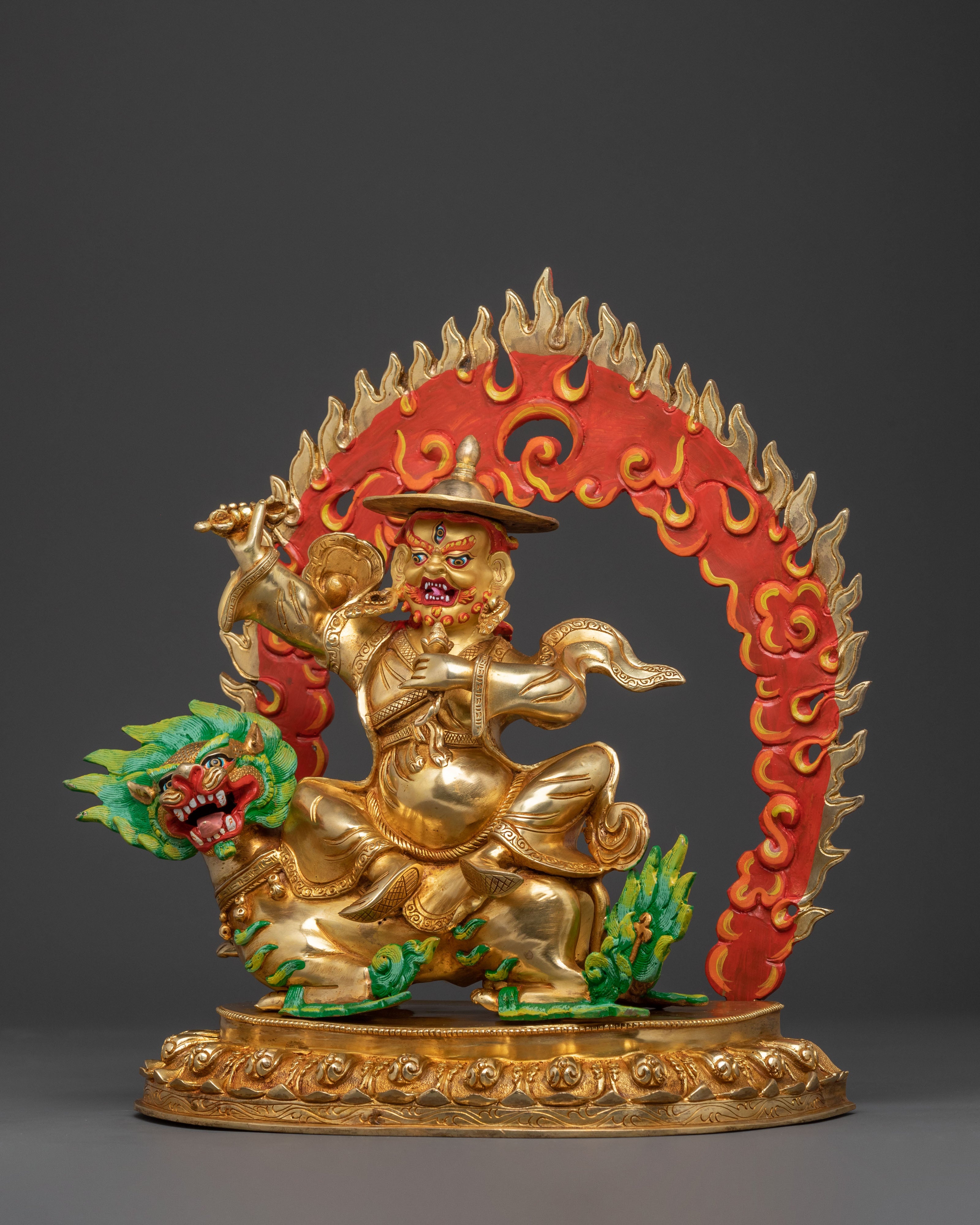 Dorje Legpa Vibrant Copper Statue