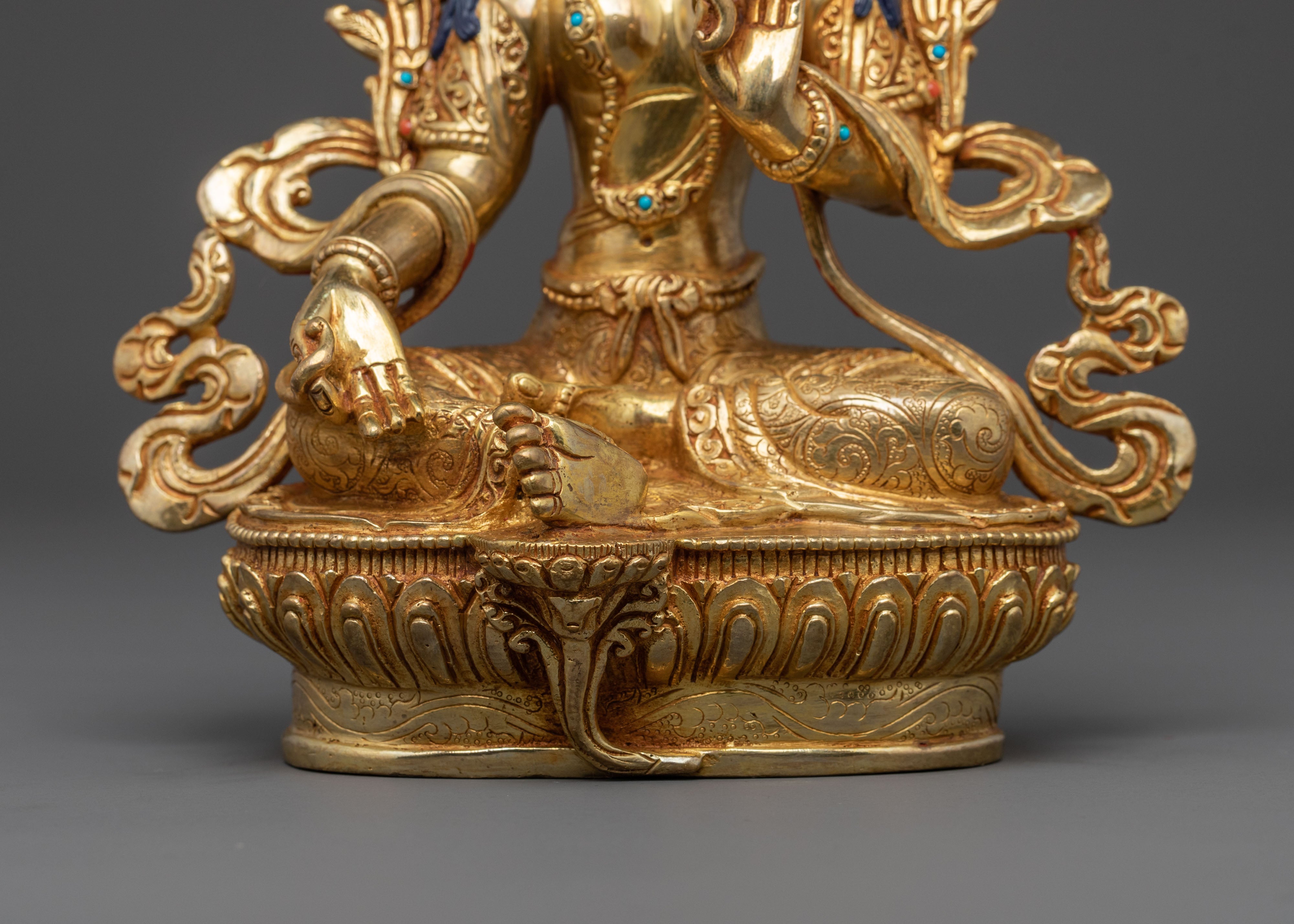 Handcrafted Green Tara Statue of Liberation | Home Decor