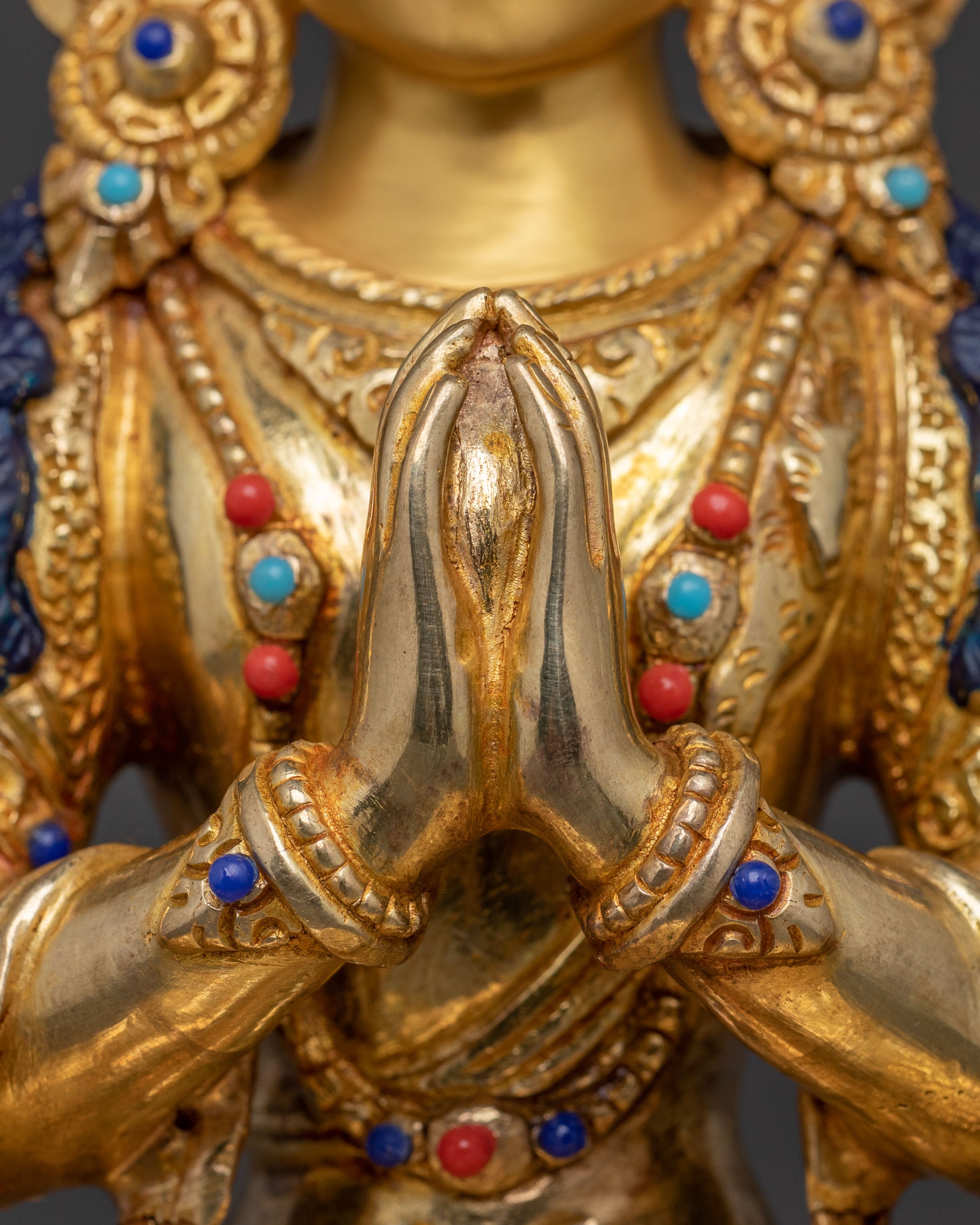 Chenrezig Bodhisattva Sacred Statue – 24K Gold Gilded Art