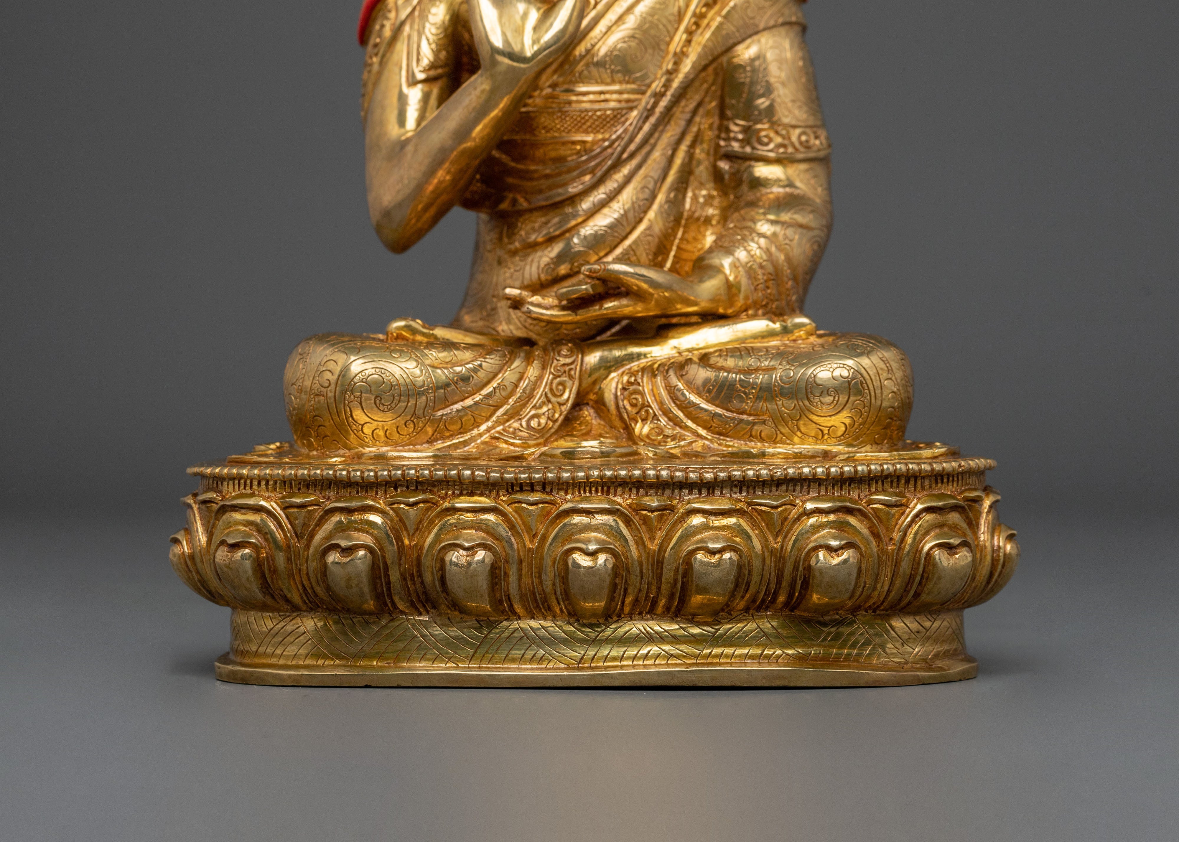 Tsongkhapa with Disciples Buddhist Statue | Founder of Gelug Tradition