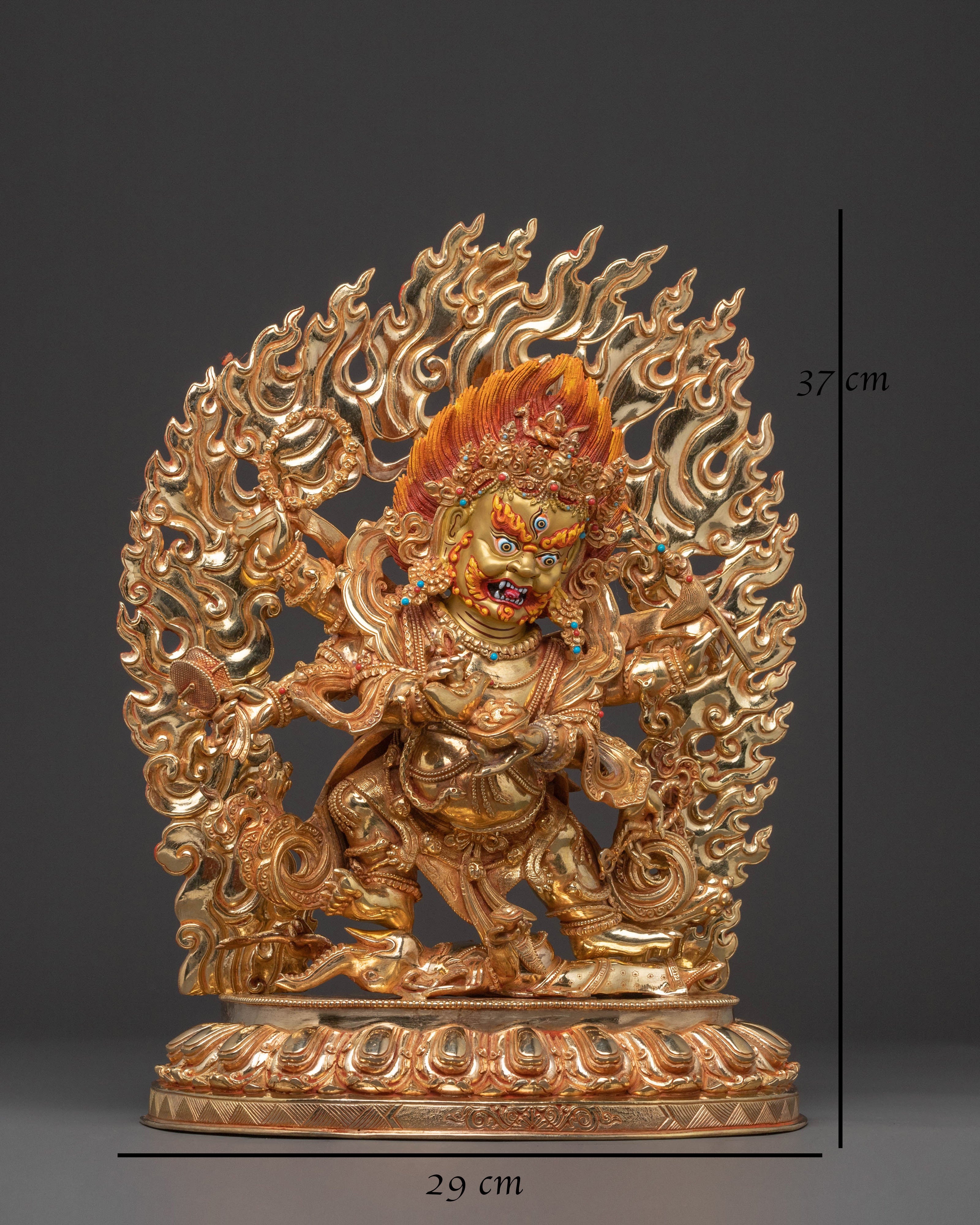 Six Armed Mahakala Guardian Statue | Protector Deity of Fearlessness