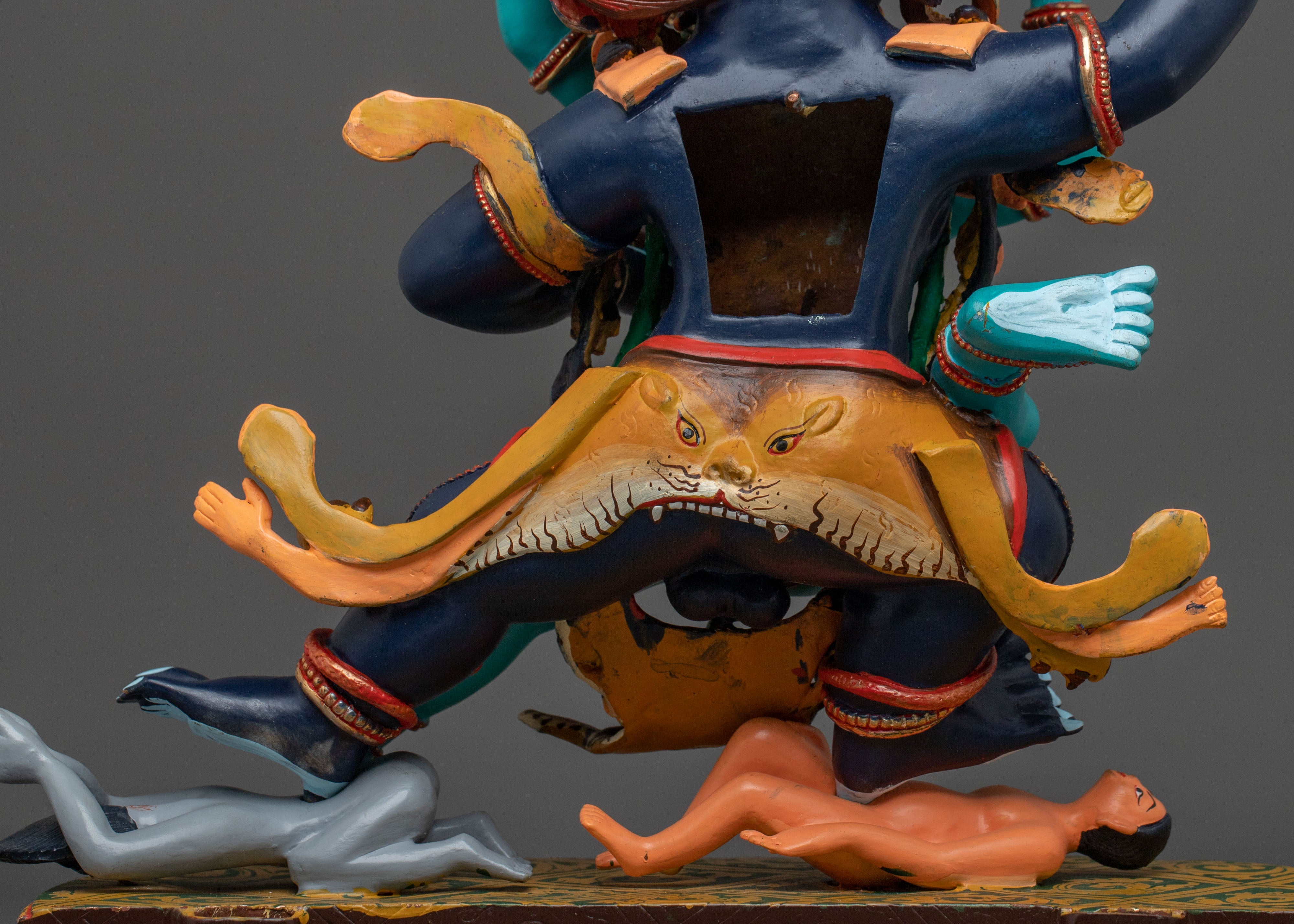 Mahakala Bernakchen Statue With Consort | Wrathful Protector