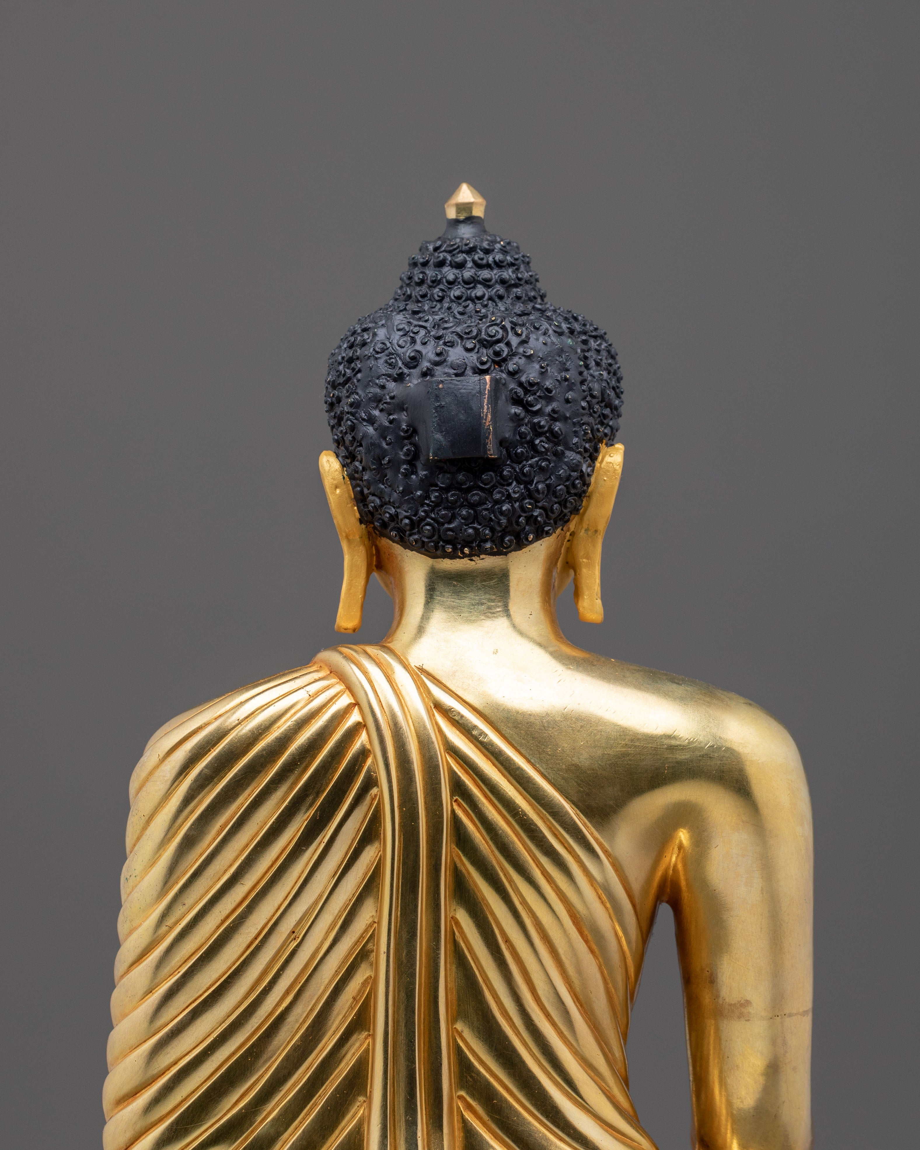 Gautama Buddha 24K Gold Gilded Sculpture: Divine Serenity