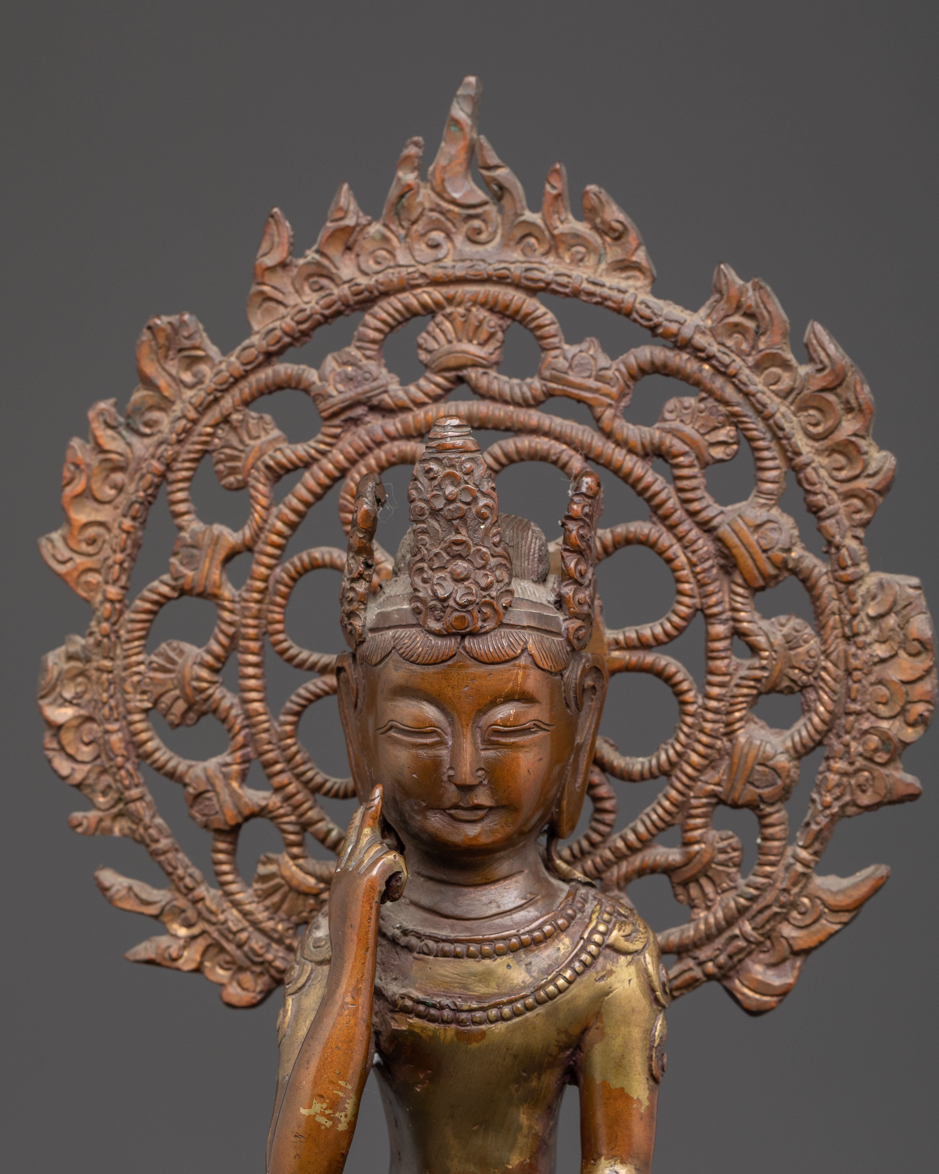 Bodhisattva of Compassion Guan Yin Statue – Oxidized Copper Masterpiece