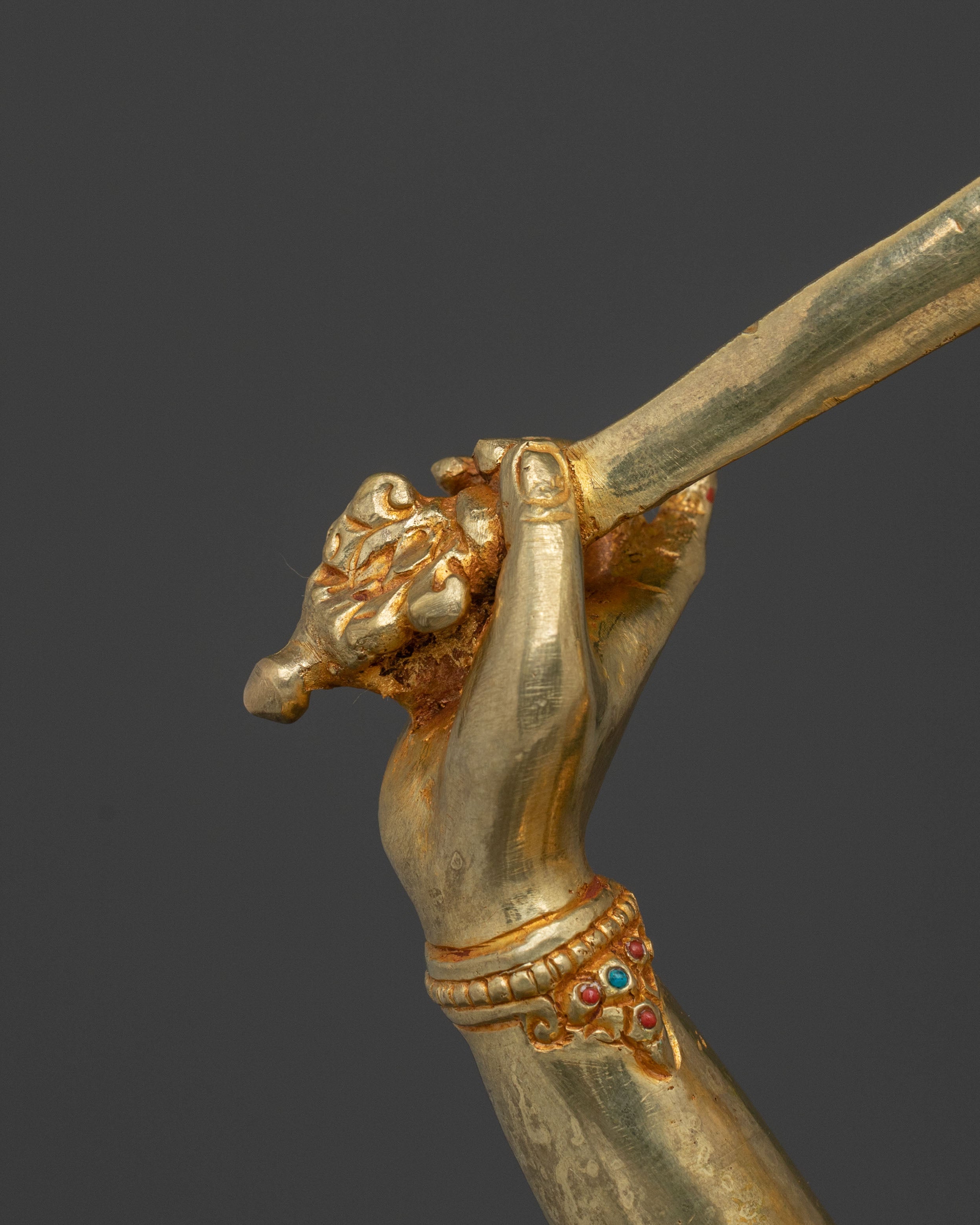 Manjushri Bodhisattva Statue | 24K Gold Gilded Figurine