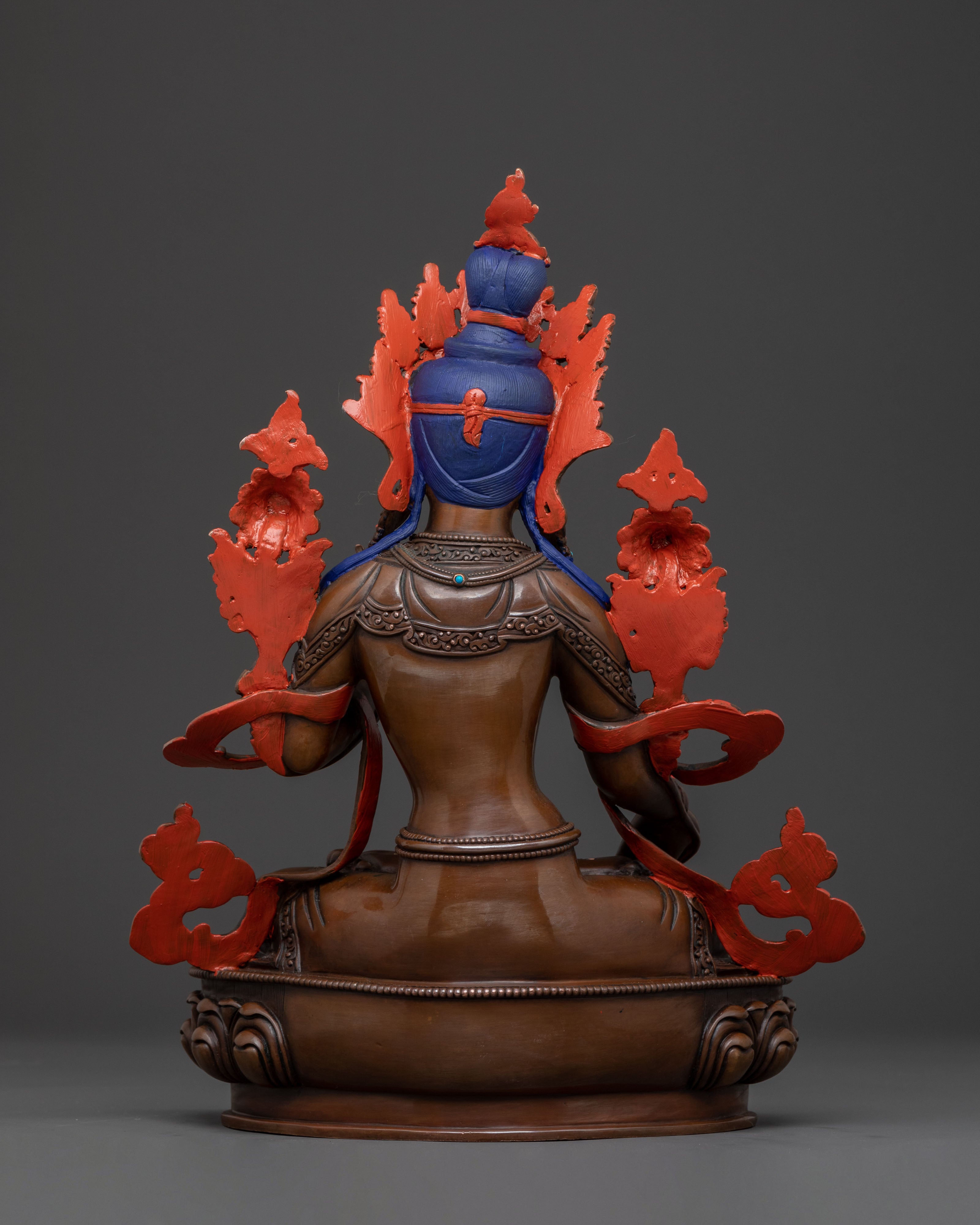 Spiritual White Tara Statue – Oxidized Copper Body