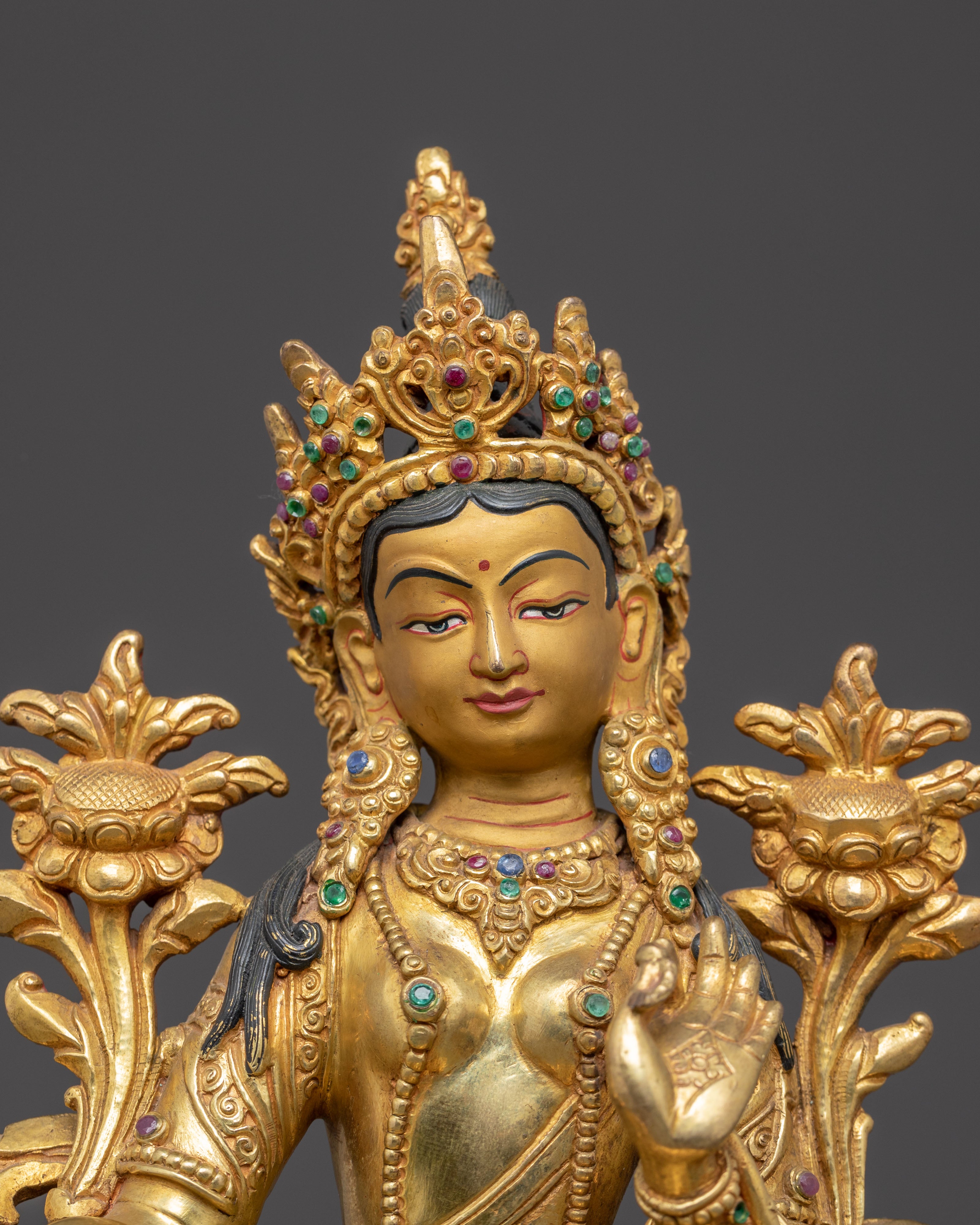 Handmade Healing Green Tara Statue | Compassion & Protection