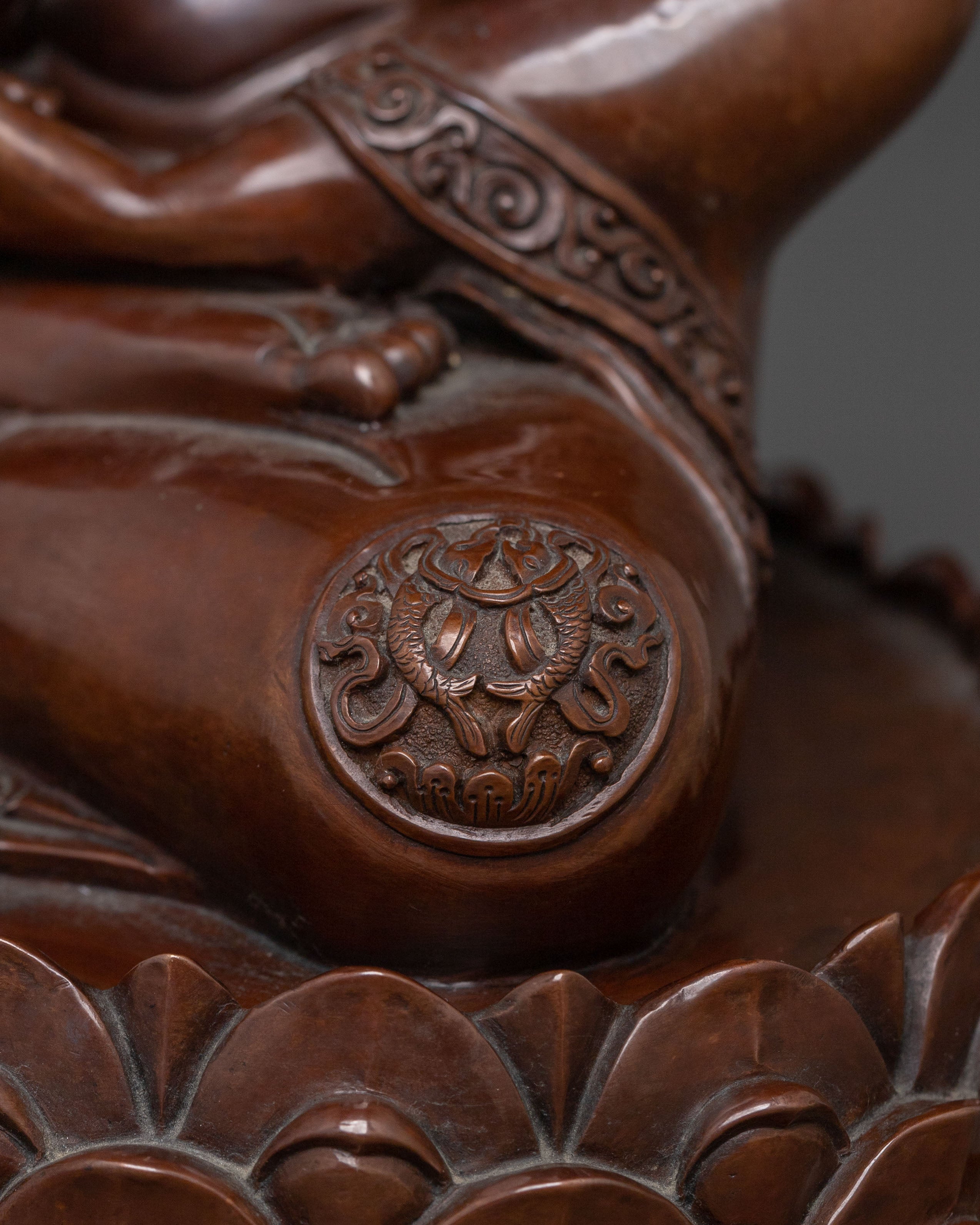 Amitabha Buddha: Oxidized Copper Statue