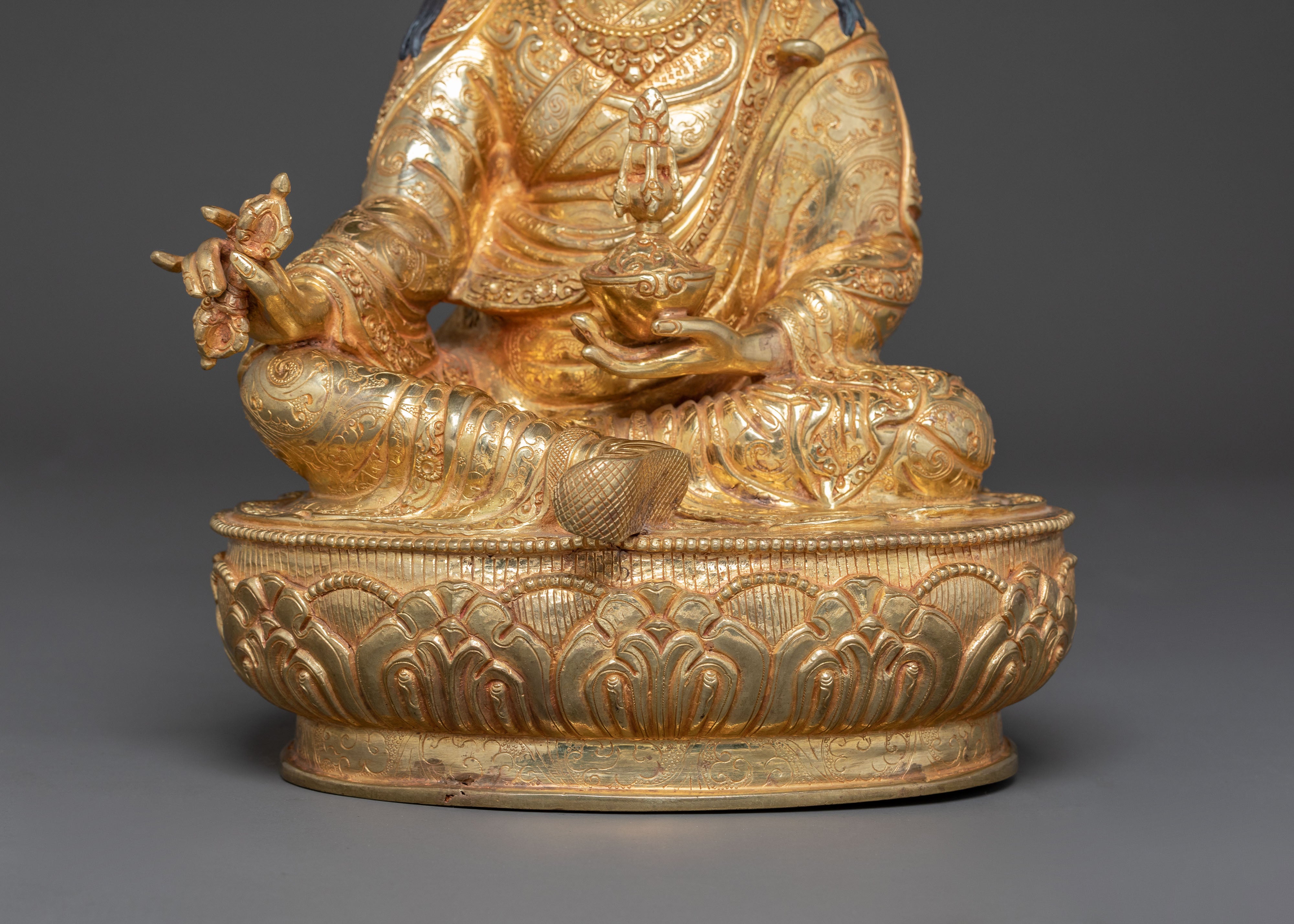 Golden Lotus Born Guru Rinpoche Statue