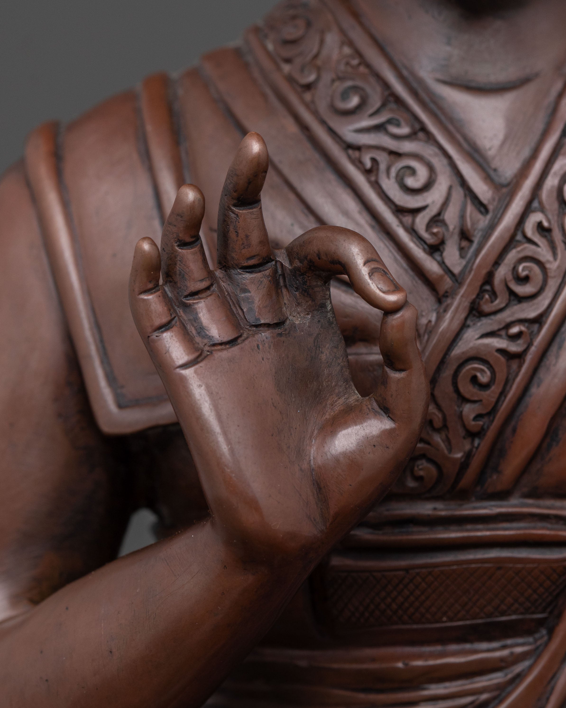 12th Karmapa Spiritual Icon | Oxidized Copper Statue