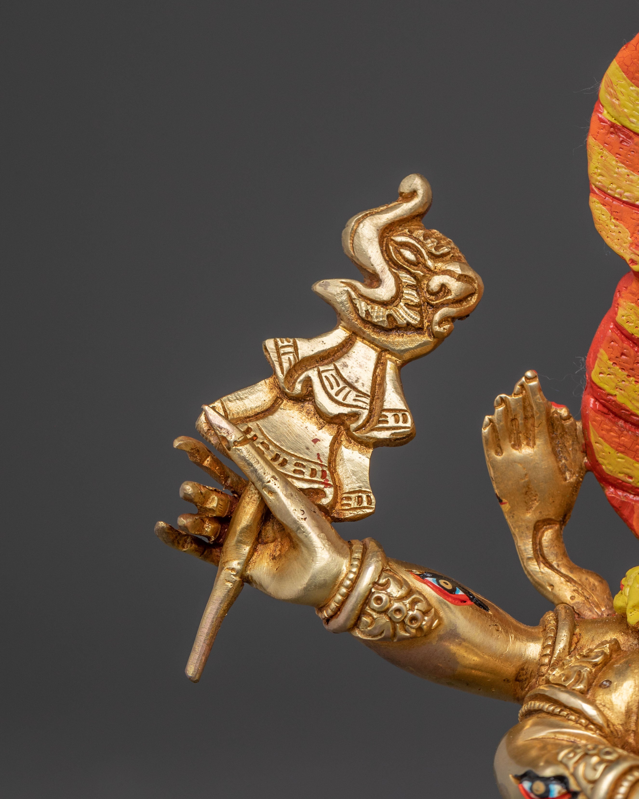 Rahula Wrathful Statue: Fierce Tantric Protector Deity