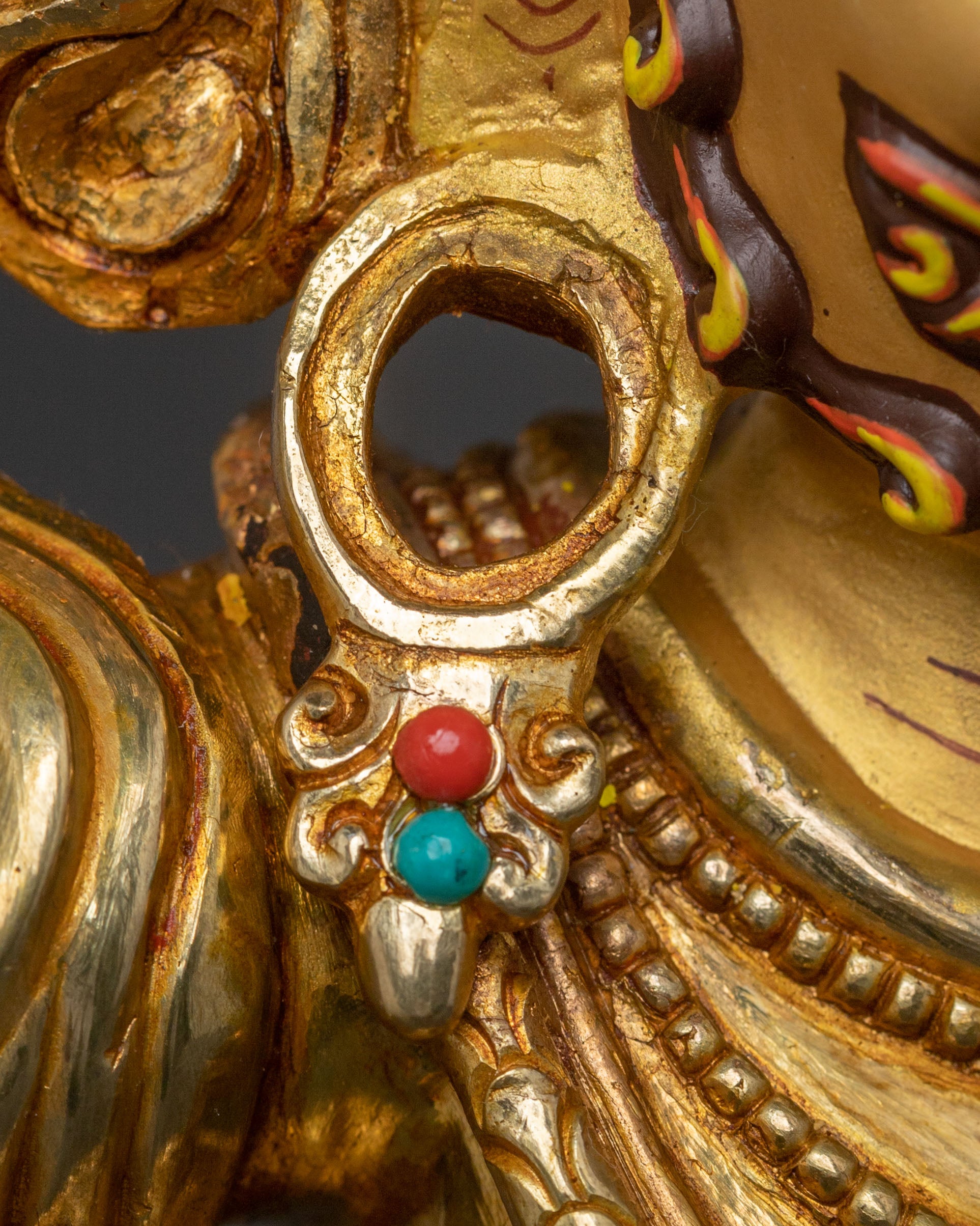 Vajrapani Protector Icon: 24K Gold Gilded Sculpture