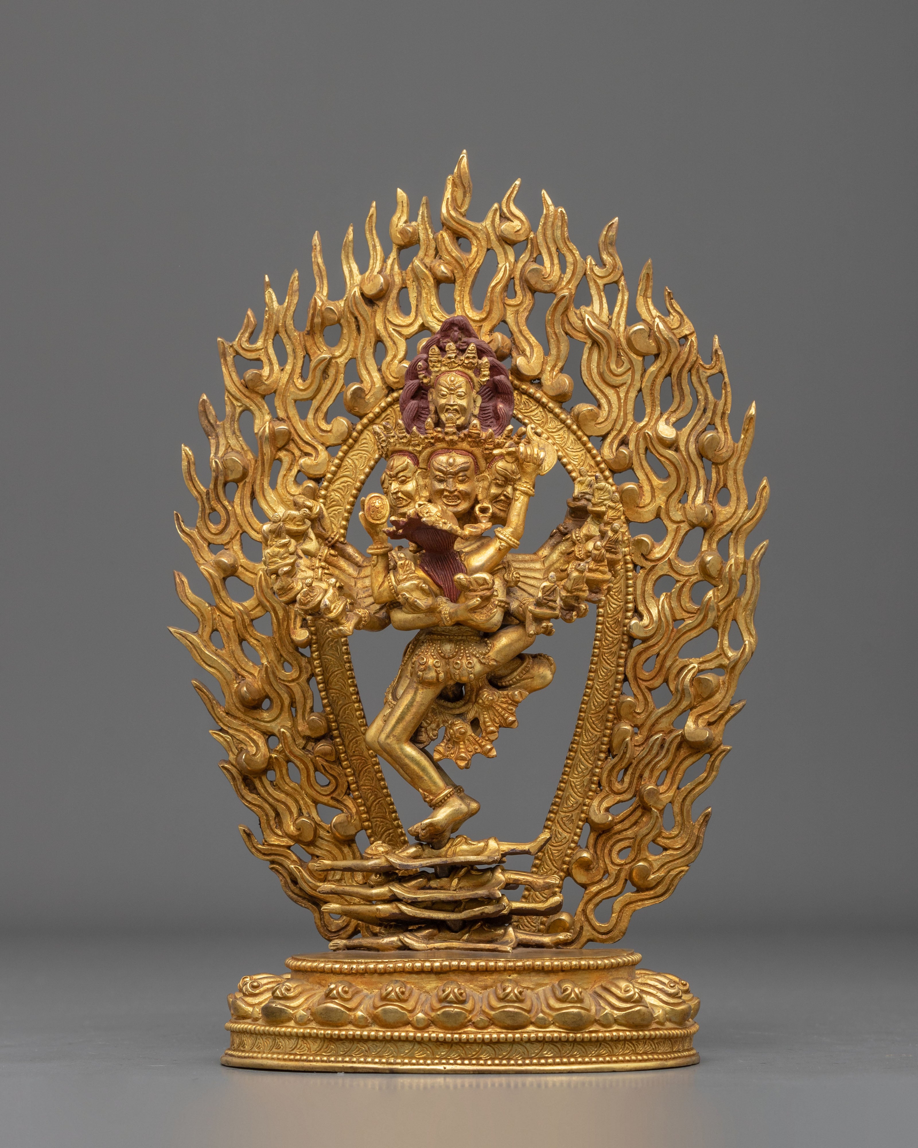 Buddhist Protector Hevajra Statue – 24K Gold Gilded Copper