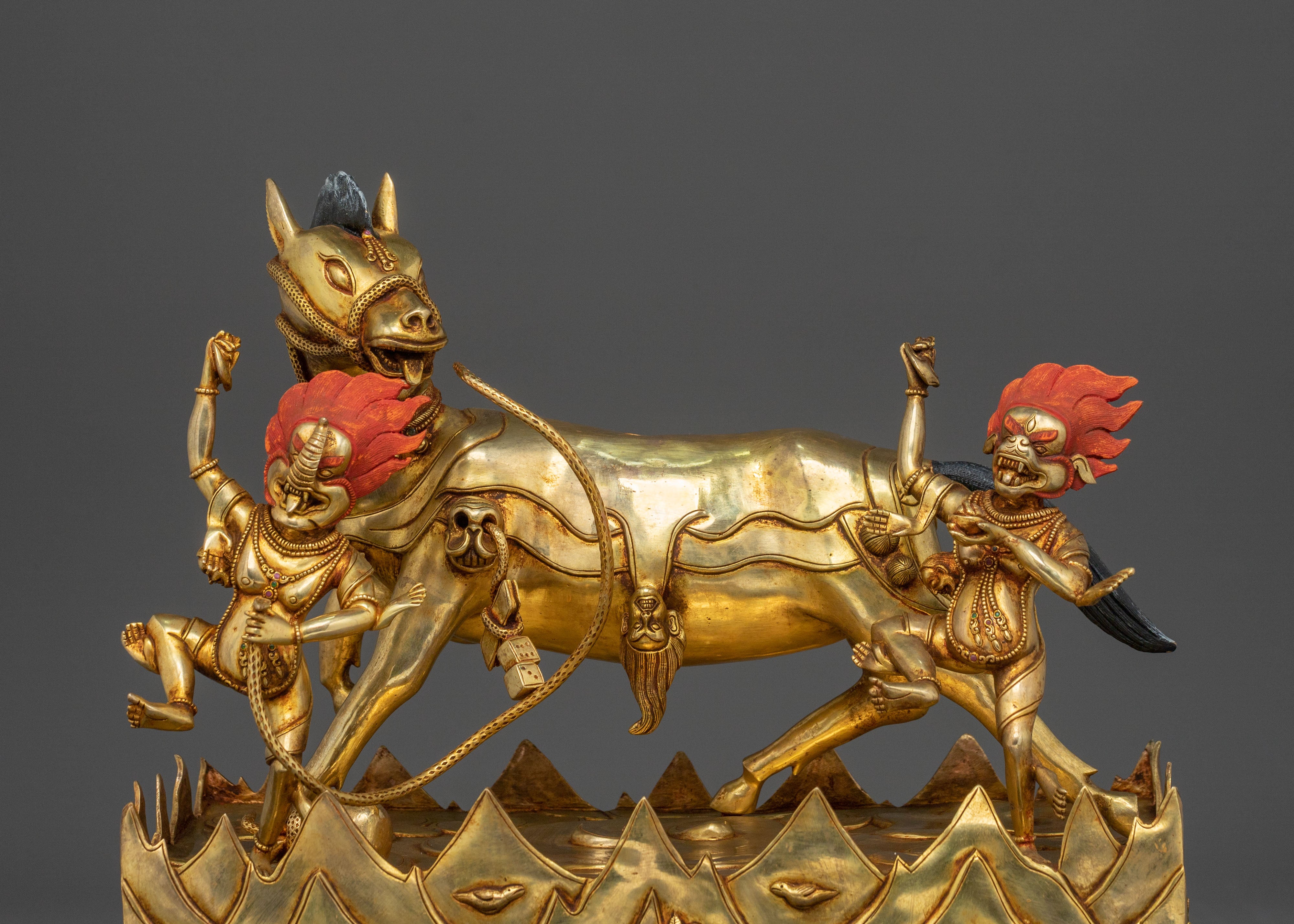 Palden Lhamo Wrathful Figure: Masterfully Gilded Protector
