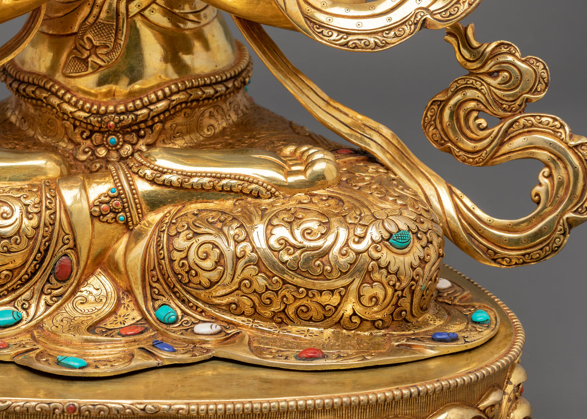 Chenrezig Sculpture | Hand-Carved 24K Gold Gilded Figurine