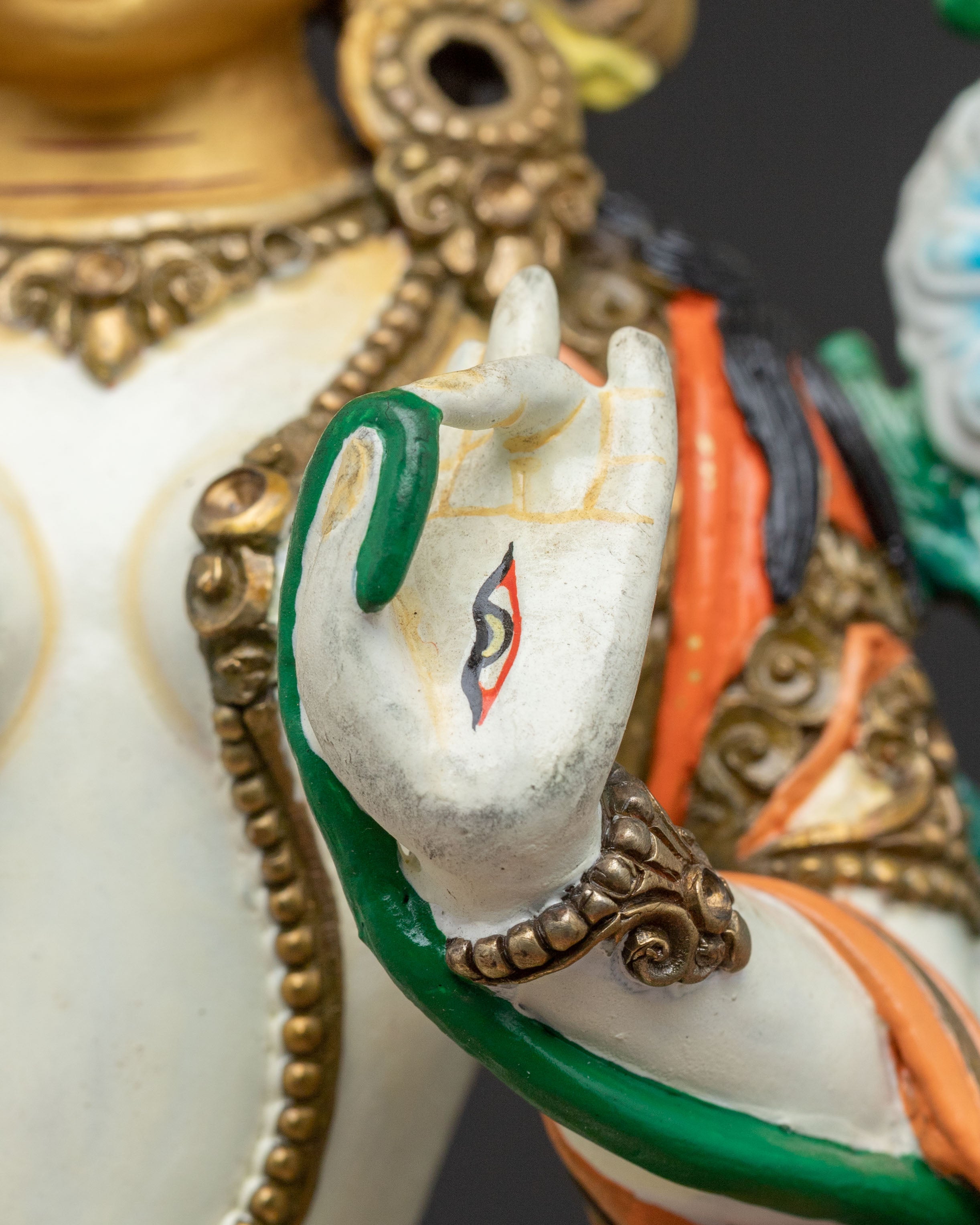 White Tara Protector of Peace Statue - Serene Gold Gilded