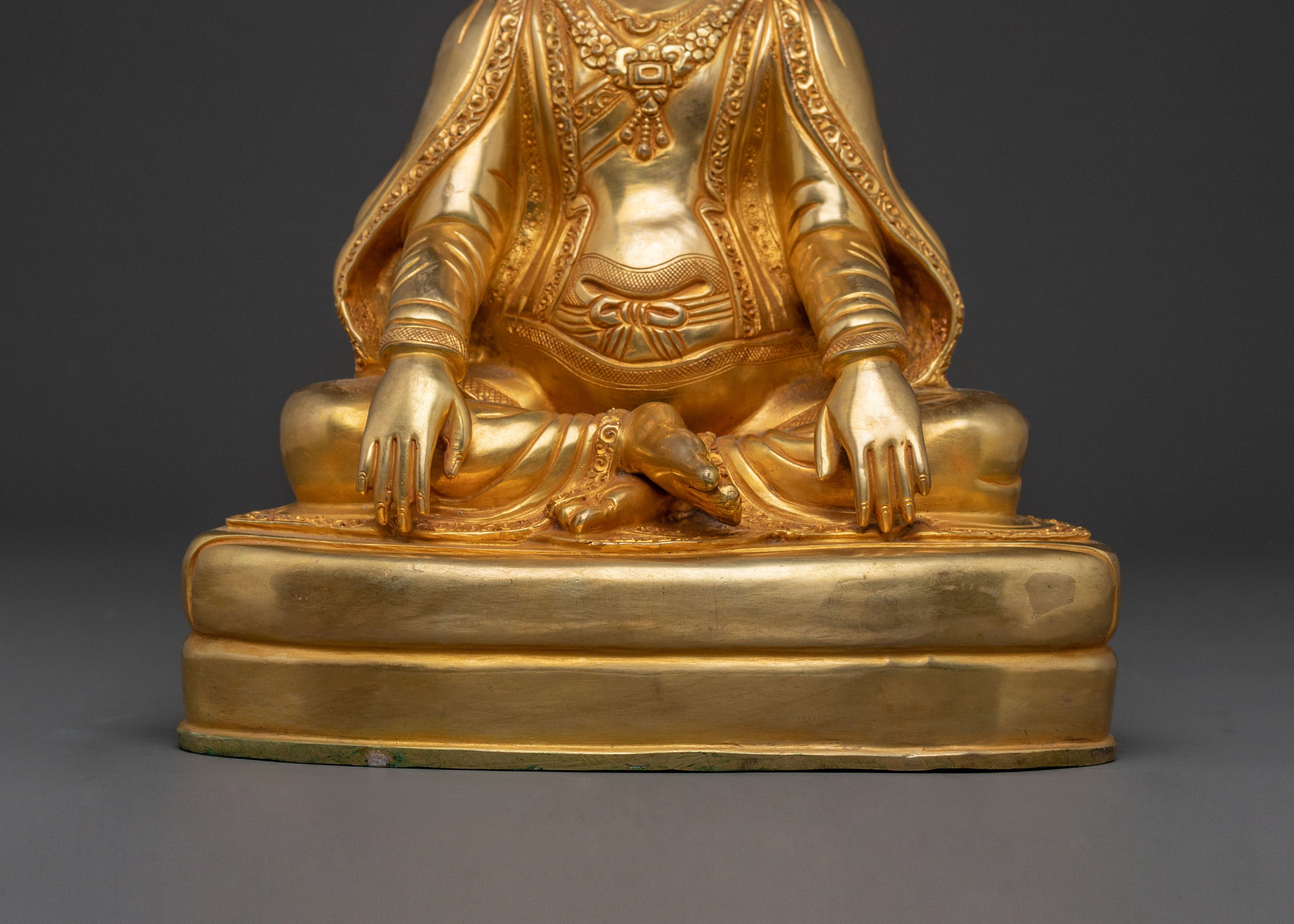 Kagyu Masters Golden Copper Statues Set