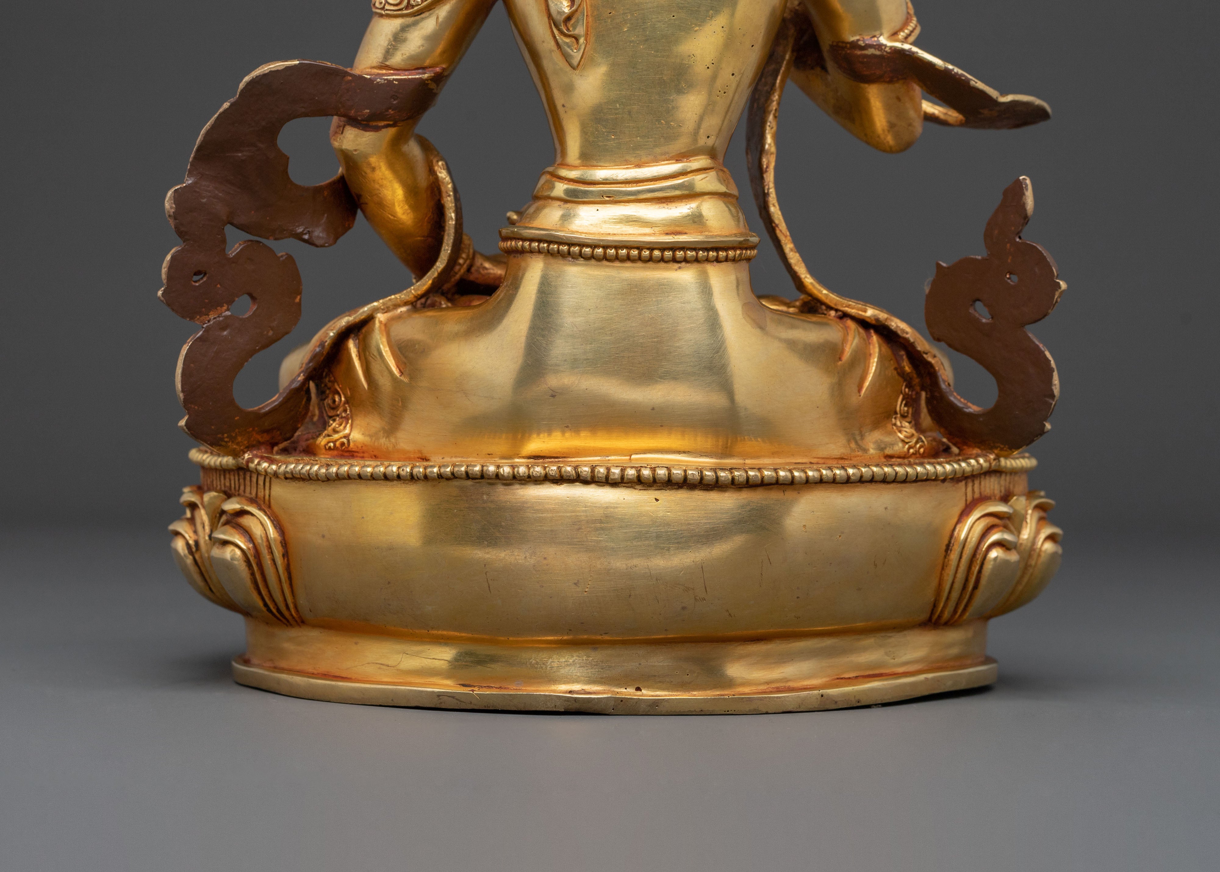 Sacred Vajrasattva Buddhist Sculpture: 24K Gold Gilded