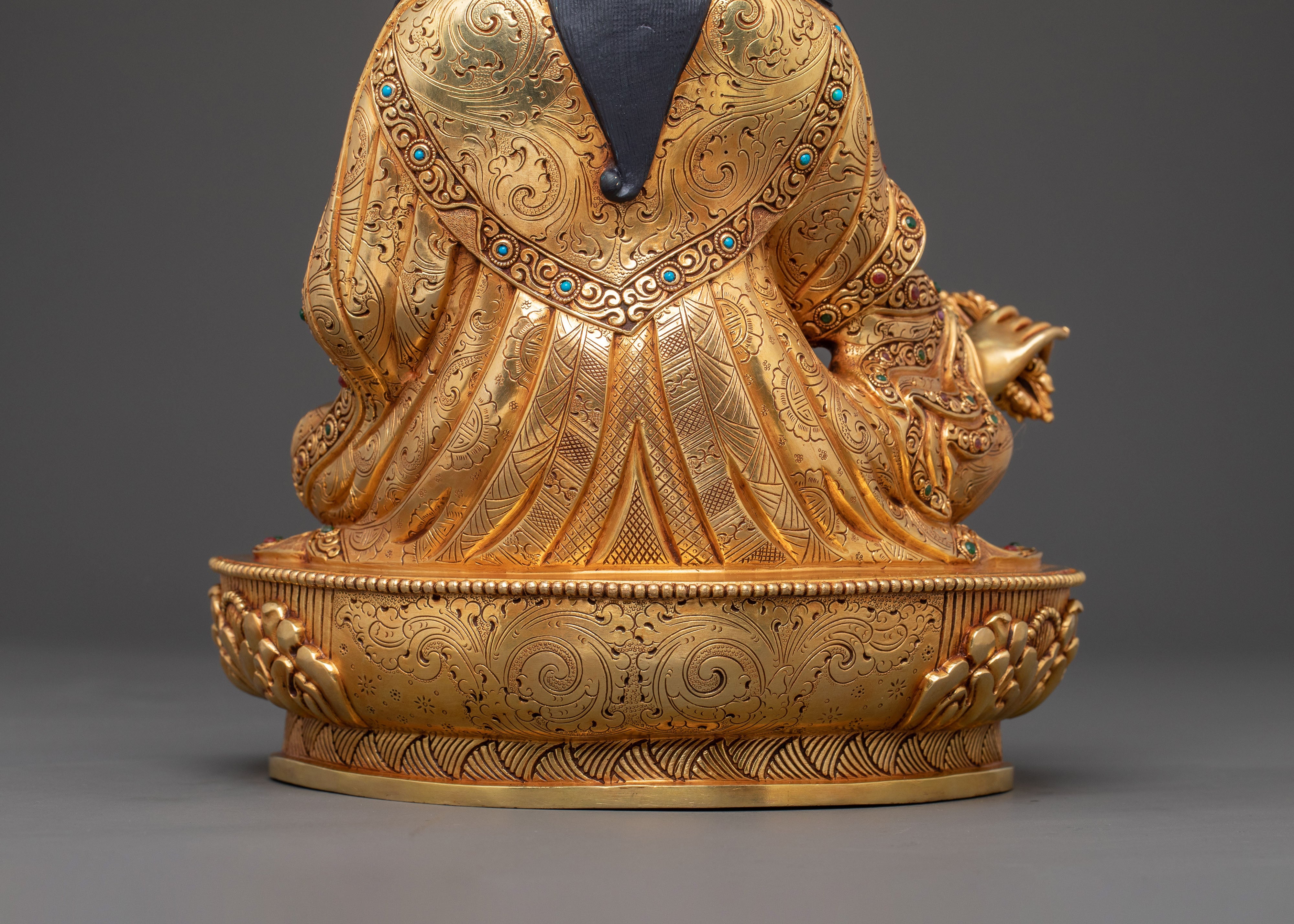 Divine Guru Rinpoche Padmasambhava Statue – 24K Gold Gilded