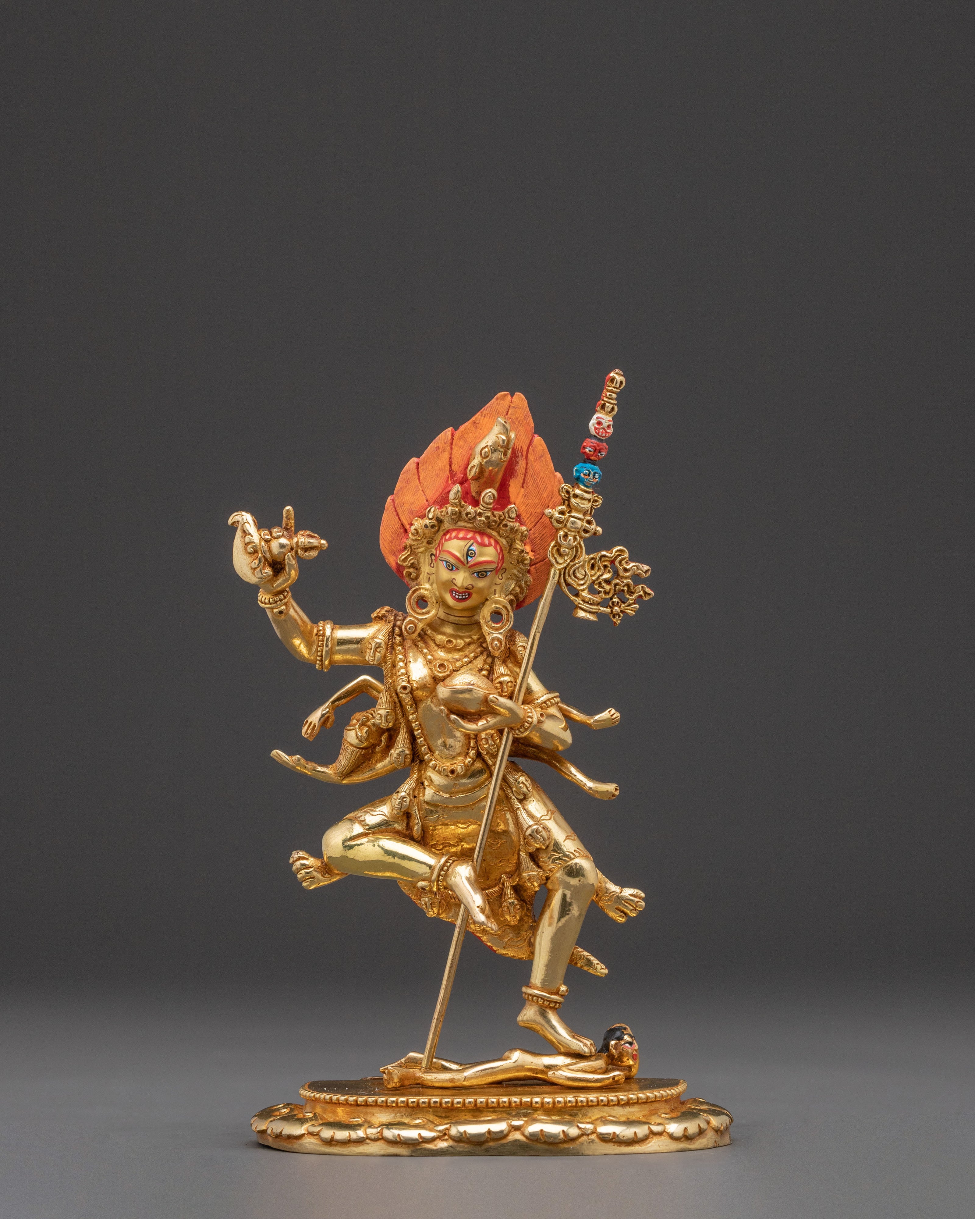 Dorje Phagmo Wrathful Dakini Statue – Gilded Copper Art