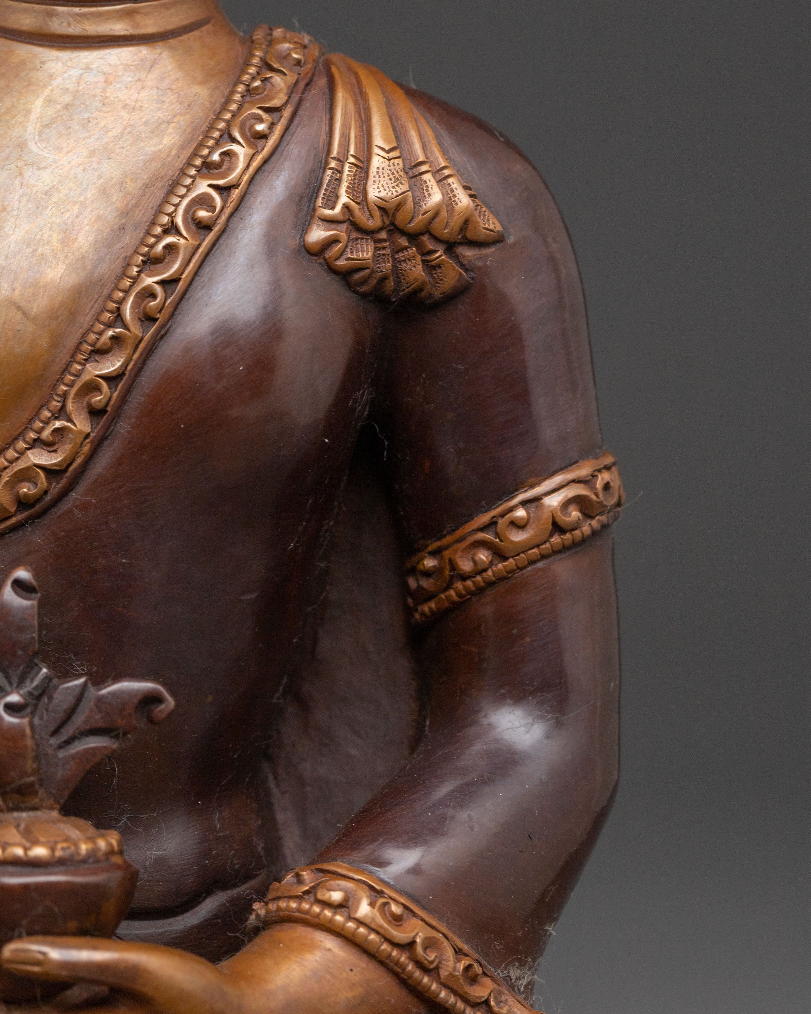 Medicine Buddha: Handcrafted Oxidized Copper Statue