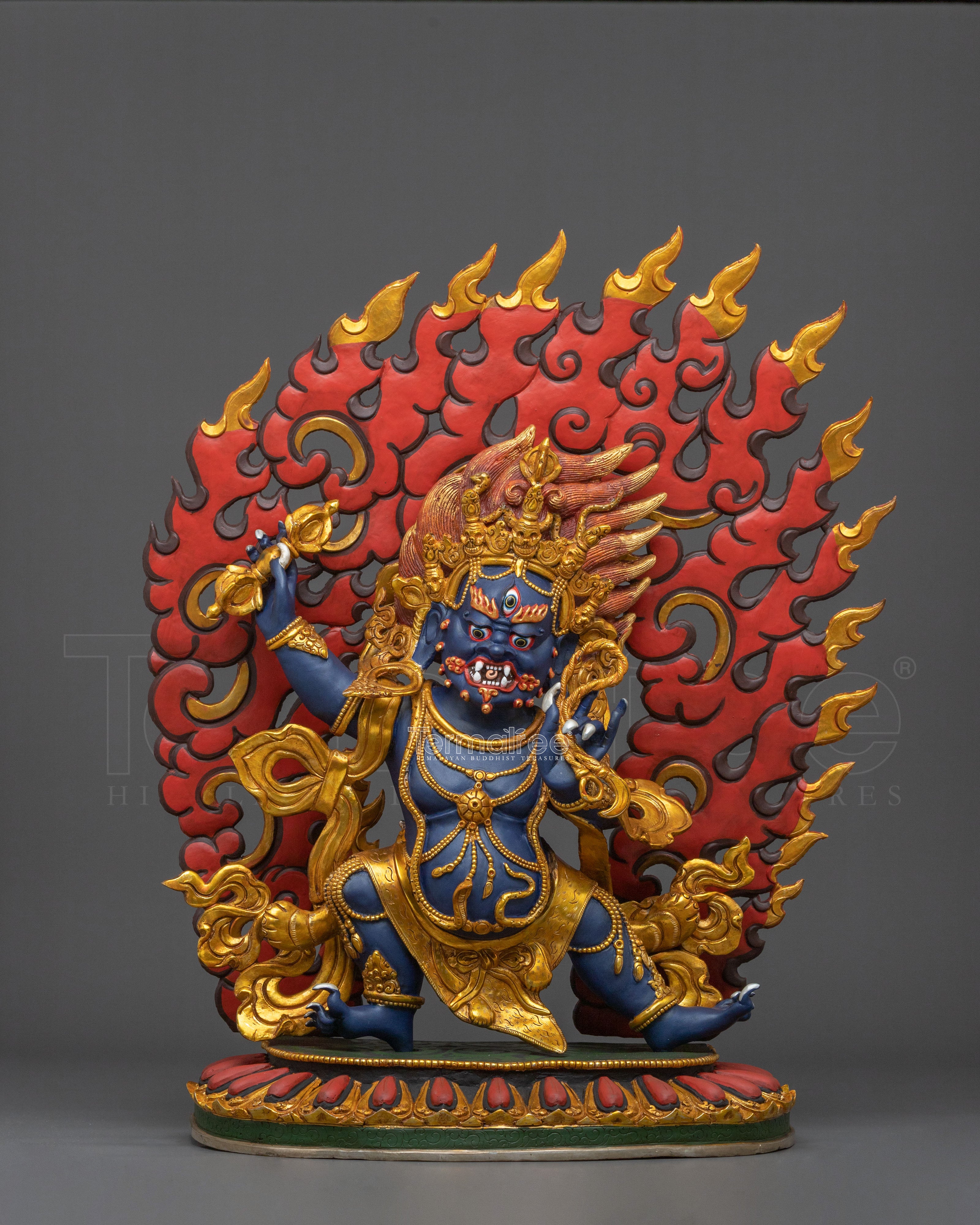Buddhist Protector Vajrapani Sculpture: Buddhist Deity of Strength and Dharma