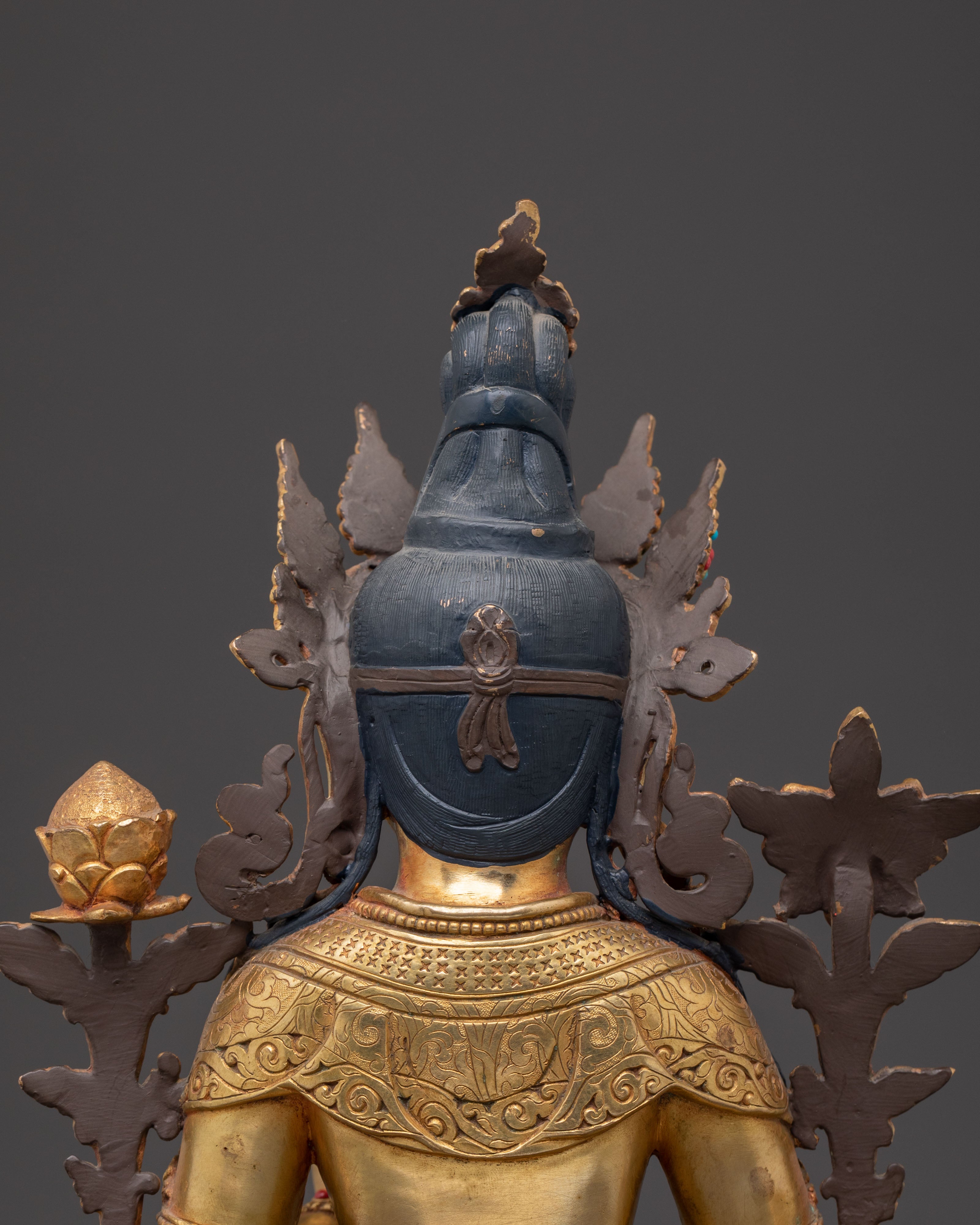 Golden Green Tara Peace Statue | Spiritual Home Decor