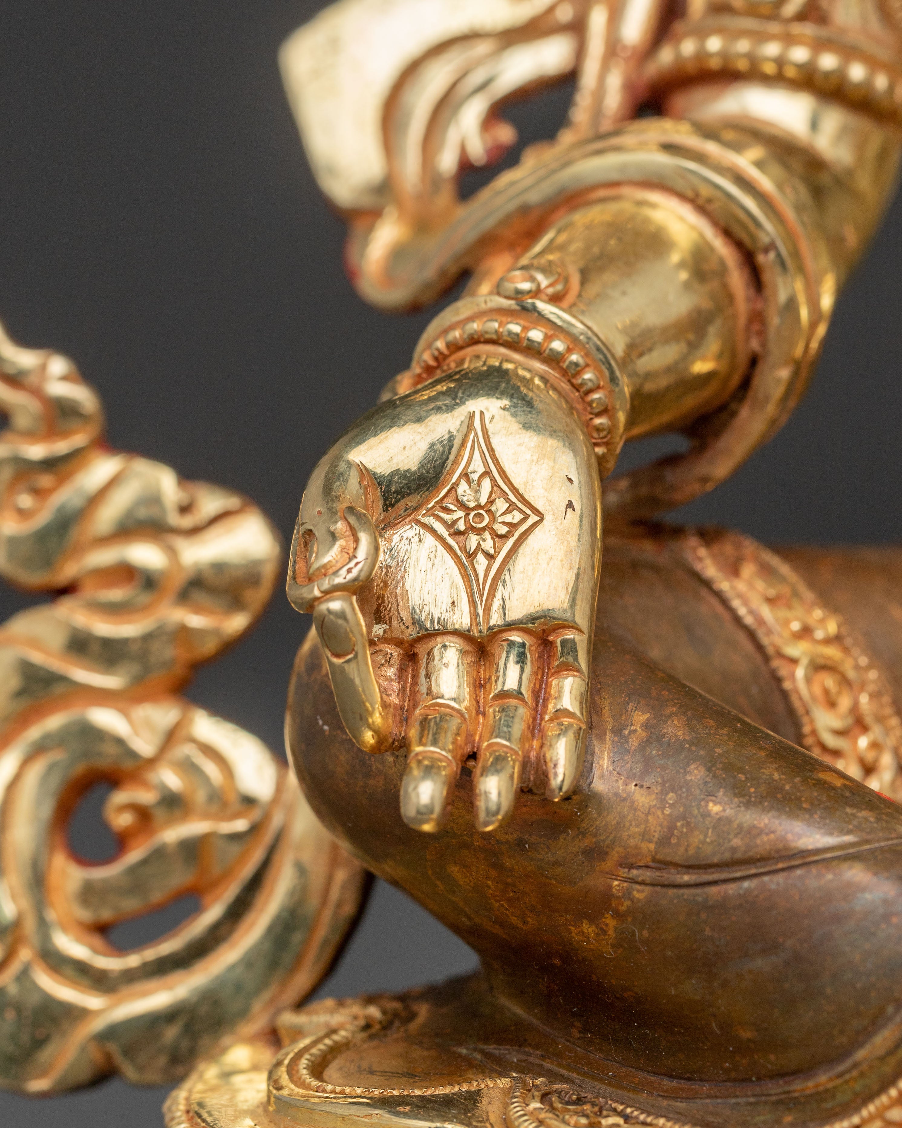 Green Tara Healing Mother Statue | Handcrafted Gold Gilded Copper