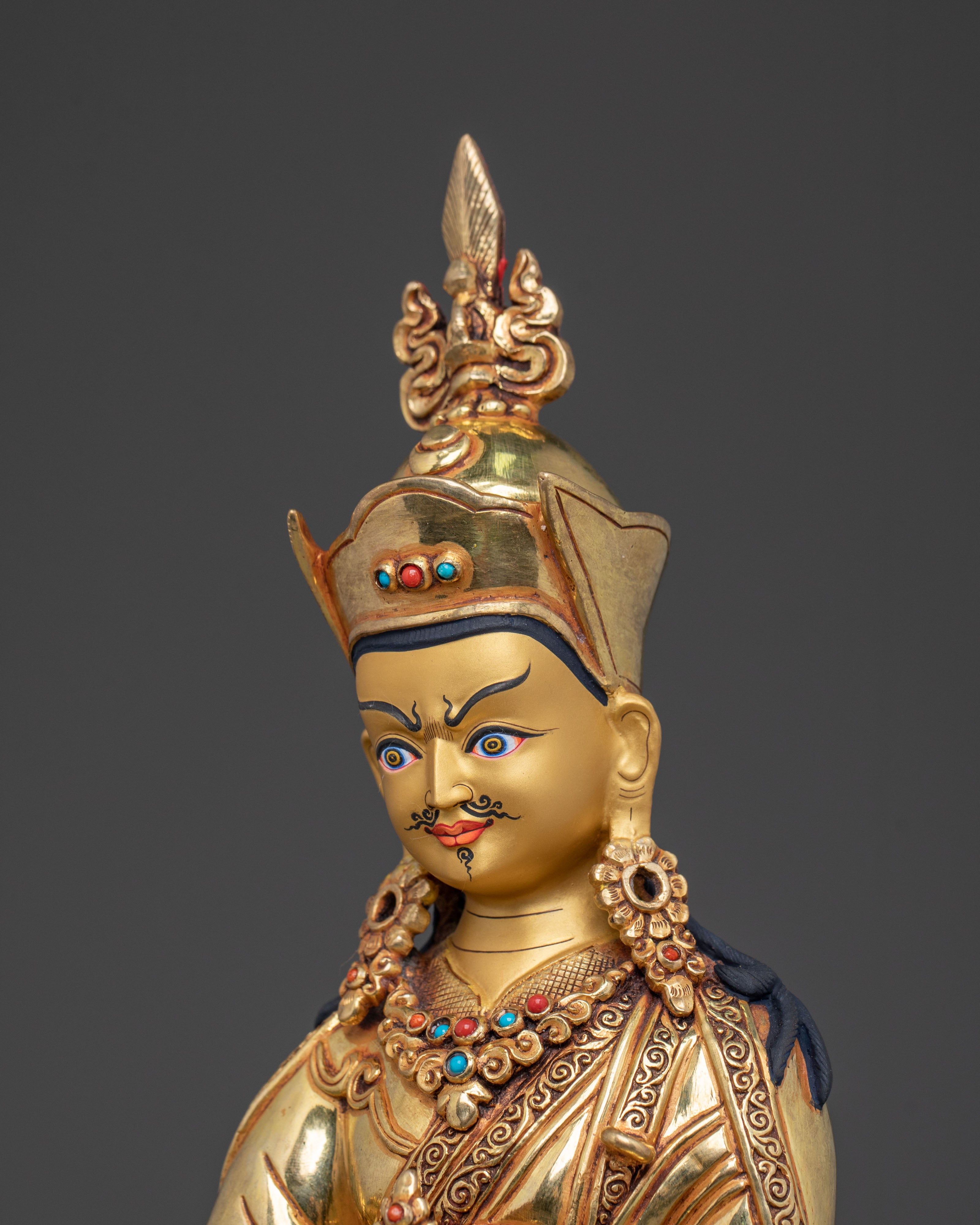 Guru Rinpoche Statue | 24K Gold Gilded Buddhist Icon