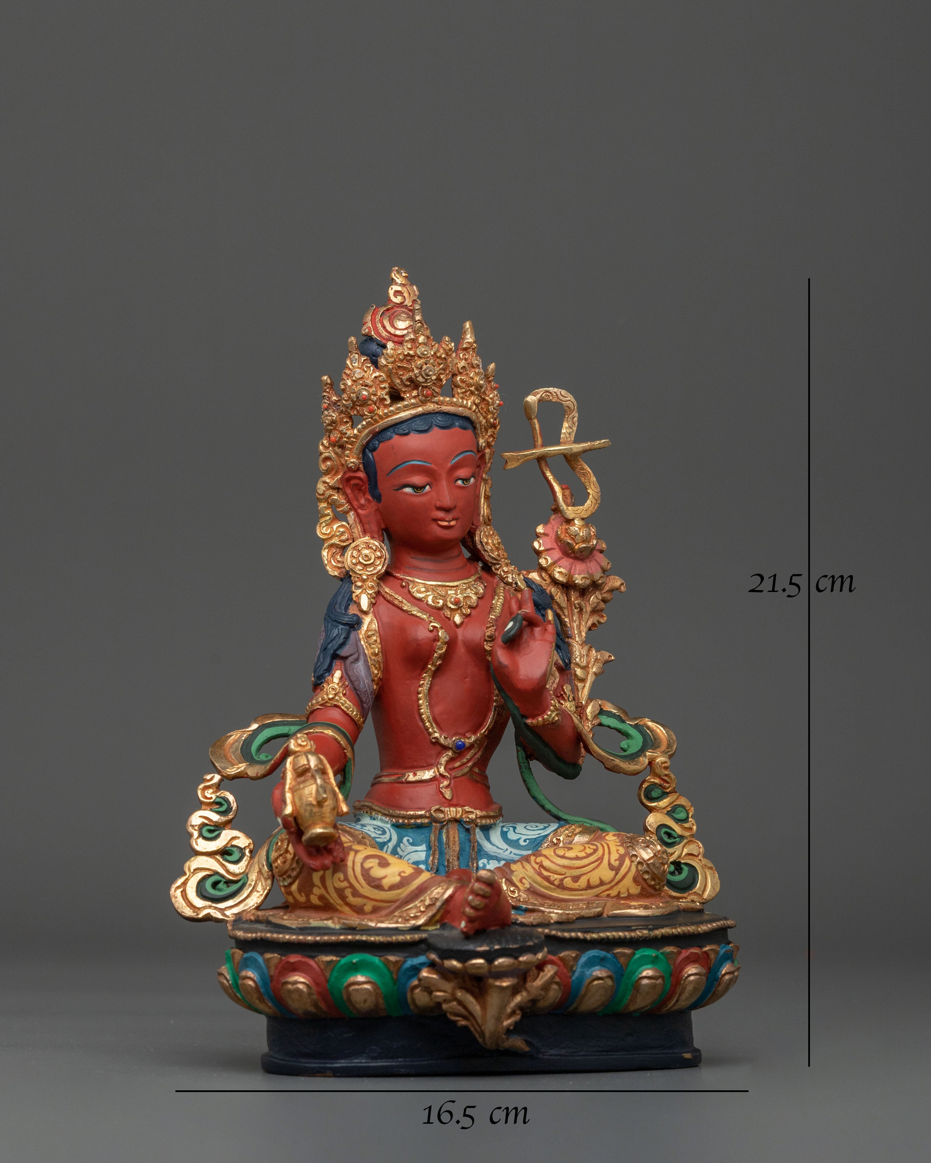 Tibetan Buddhist Red Tara Statue | Handcrafted Devotion