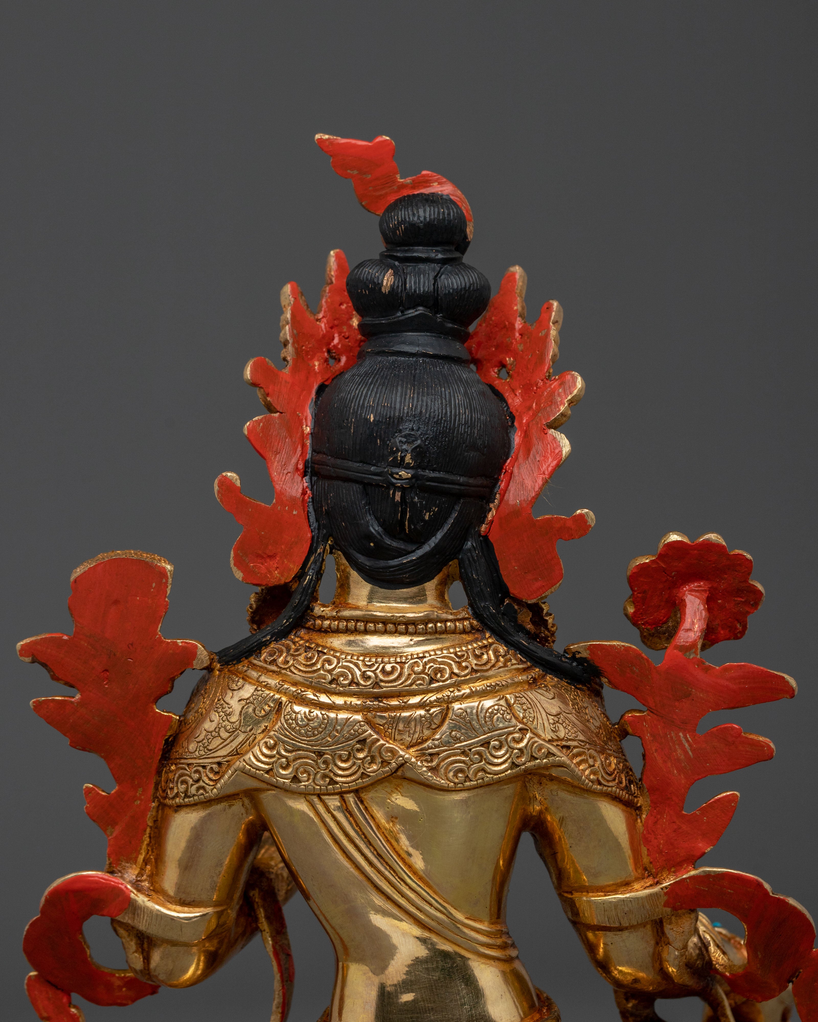 Green Tara Statue | Handcrafted 24K Gold Gilded