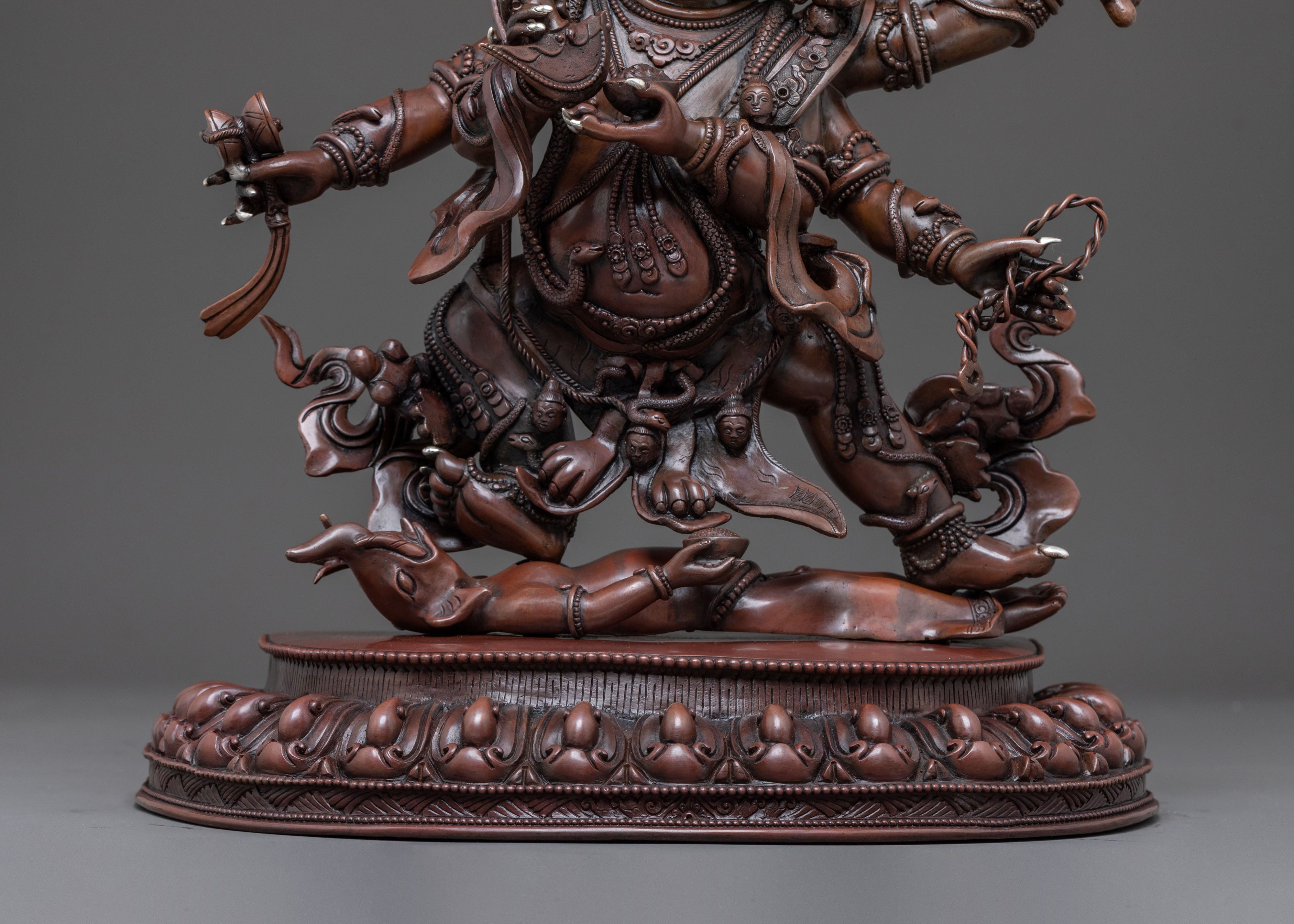Handcrafted Six-Armed Mahakala Statue – Potent Protector Art